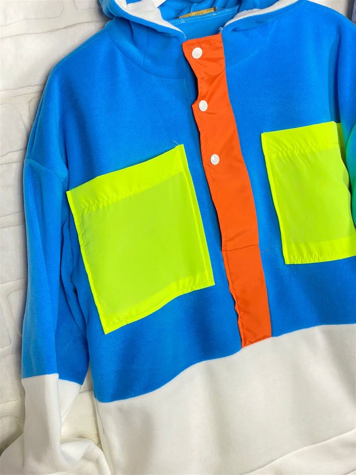 Oversize Tasarım Polar Sweat (Mavi)