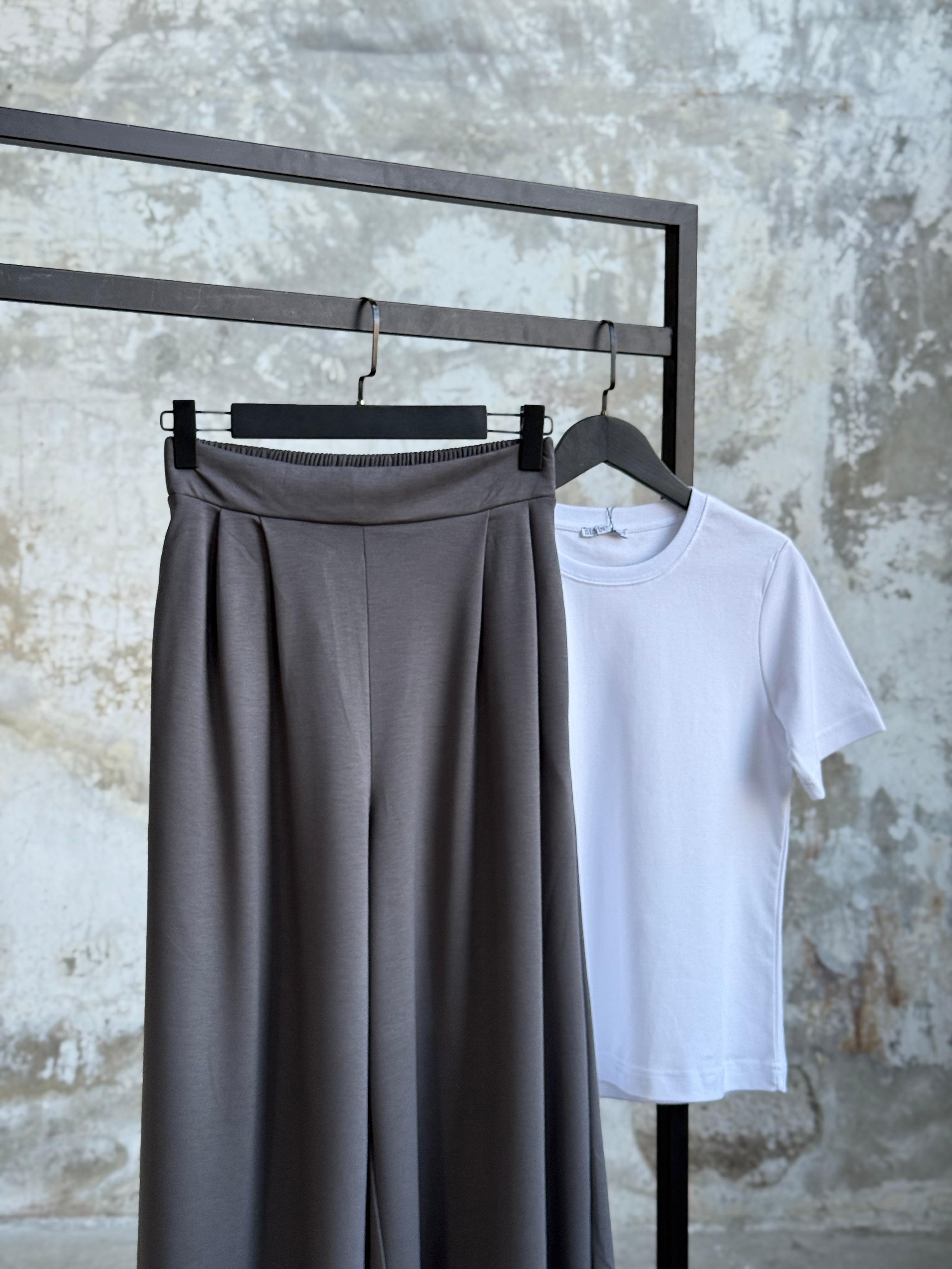 Oys Model Bel Lastik Detaylı Bol Pantolon (Antrasit)
