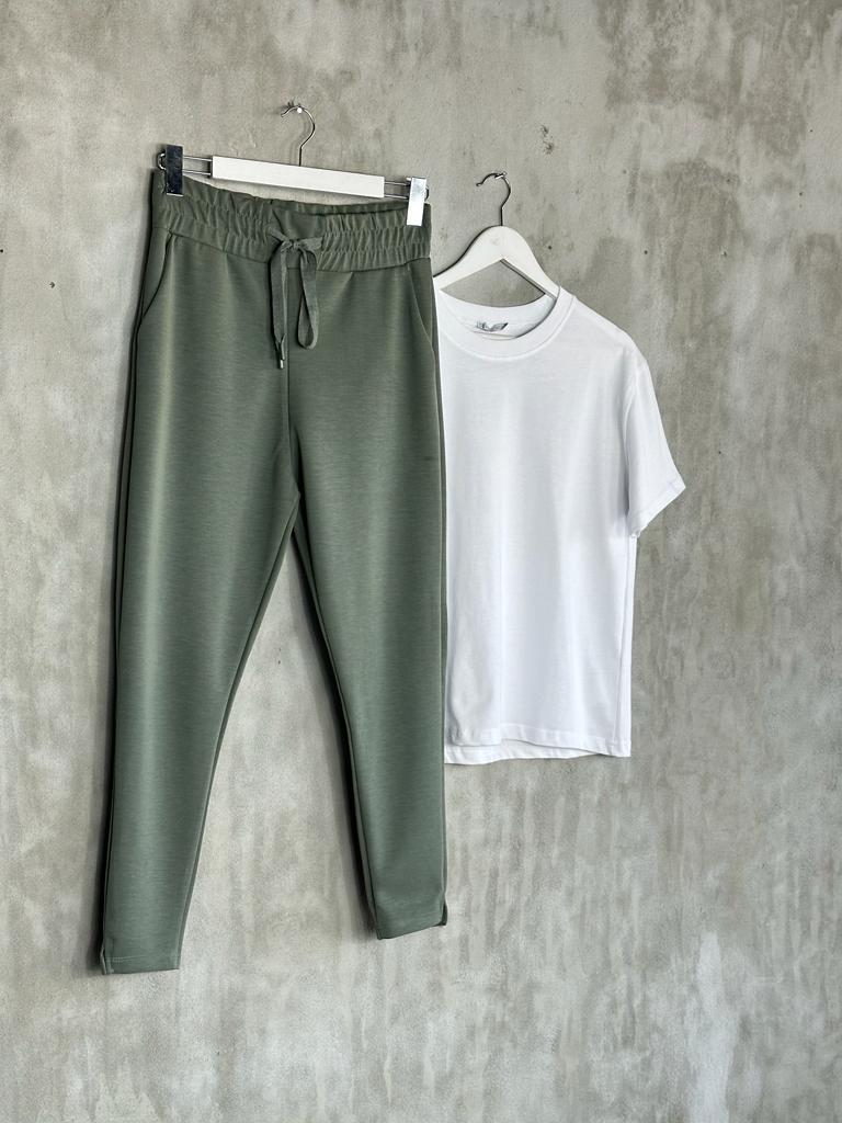 Oysho Kumaş Jogger Kadın Pantolon (Haki)