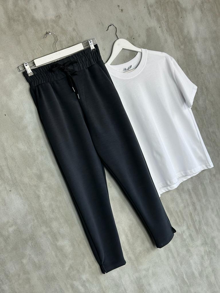 Oysho Kumaş Jogger Kadın Pantolon (Siyah)