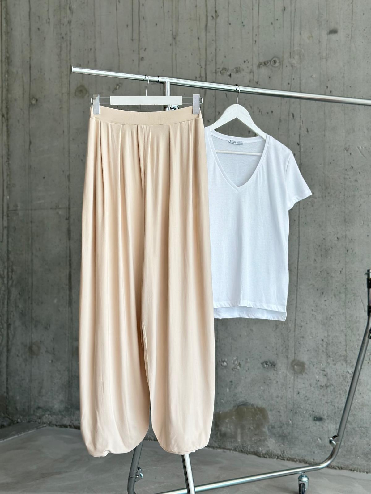 Oysho Kumaş Şalvar Model Pantolon (Bej)