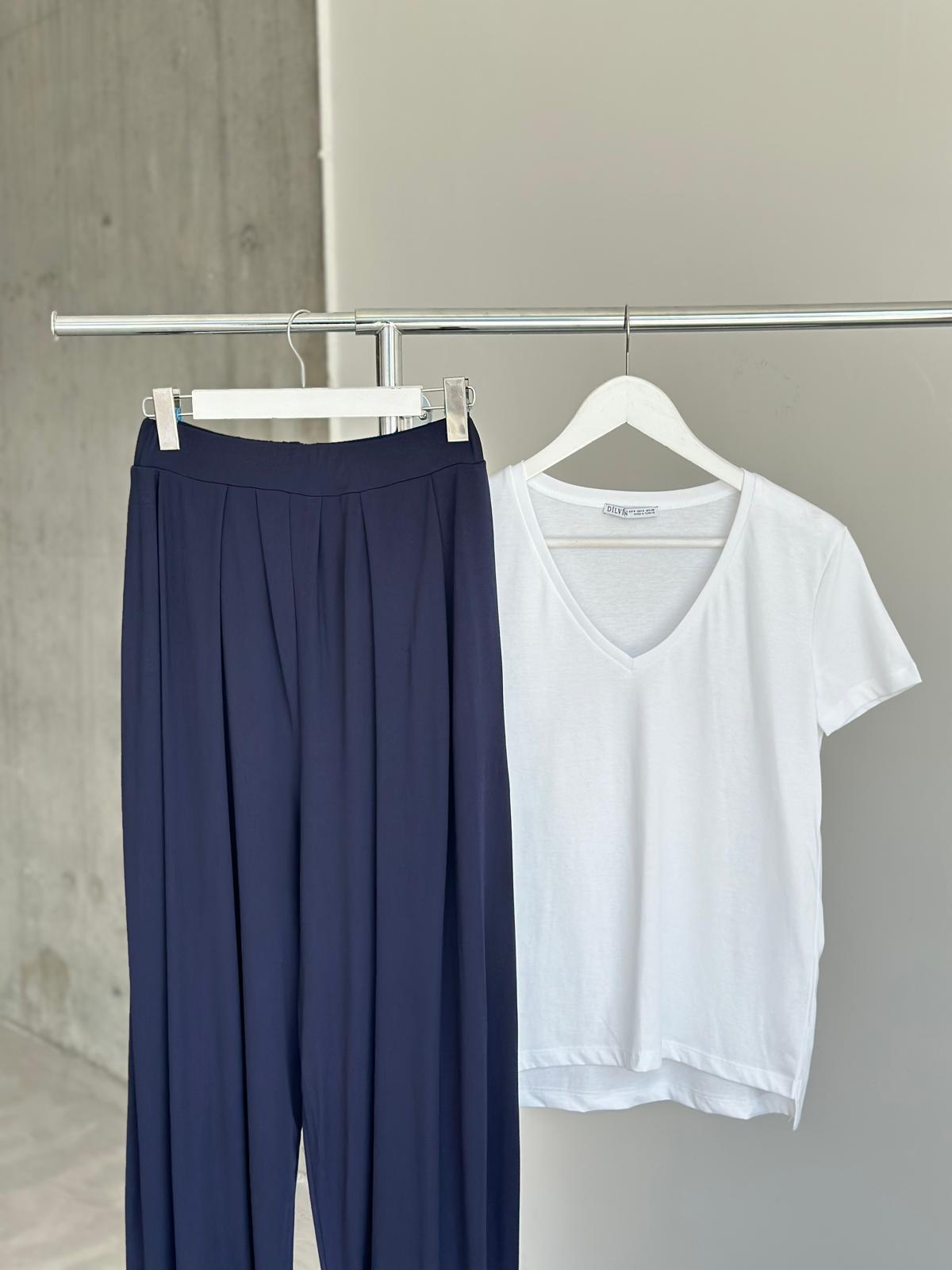 Oysho Kumaş Şalvar Model Pantolon (Lacivert)