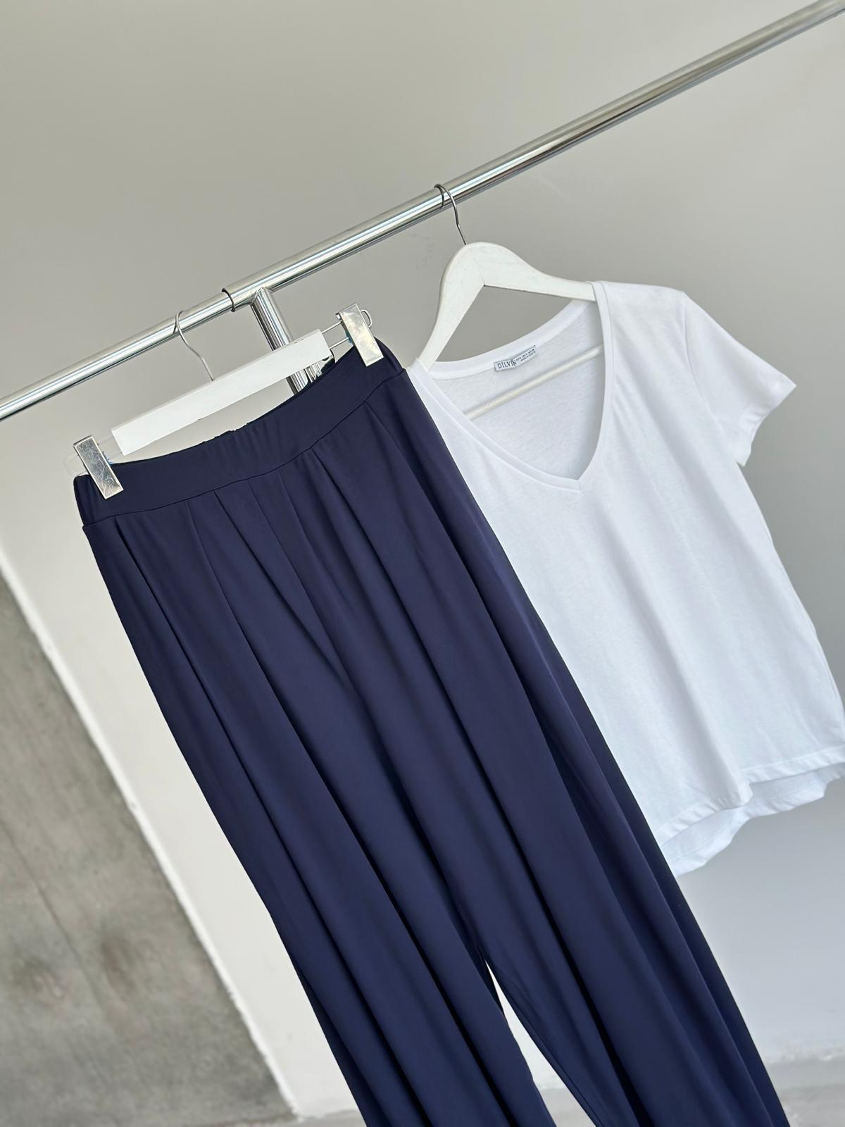 Oysho Kumaş Şalvar Model Pantolon (Lacivert)