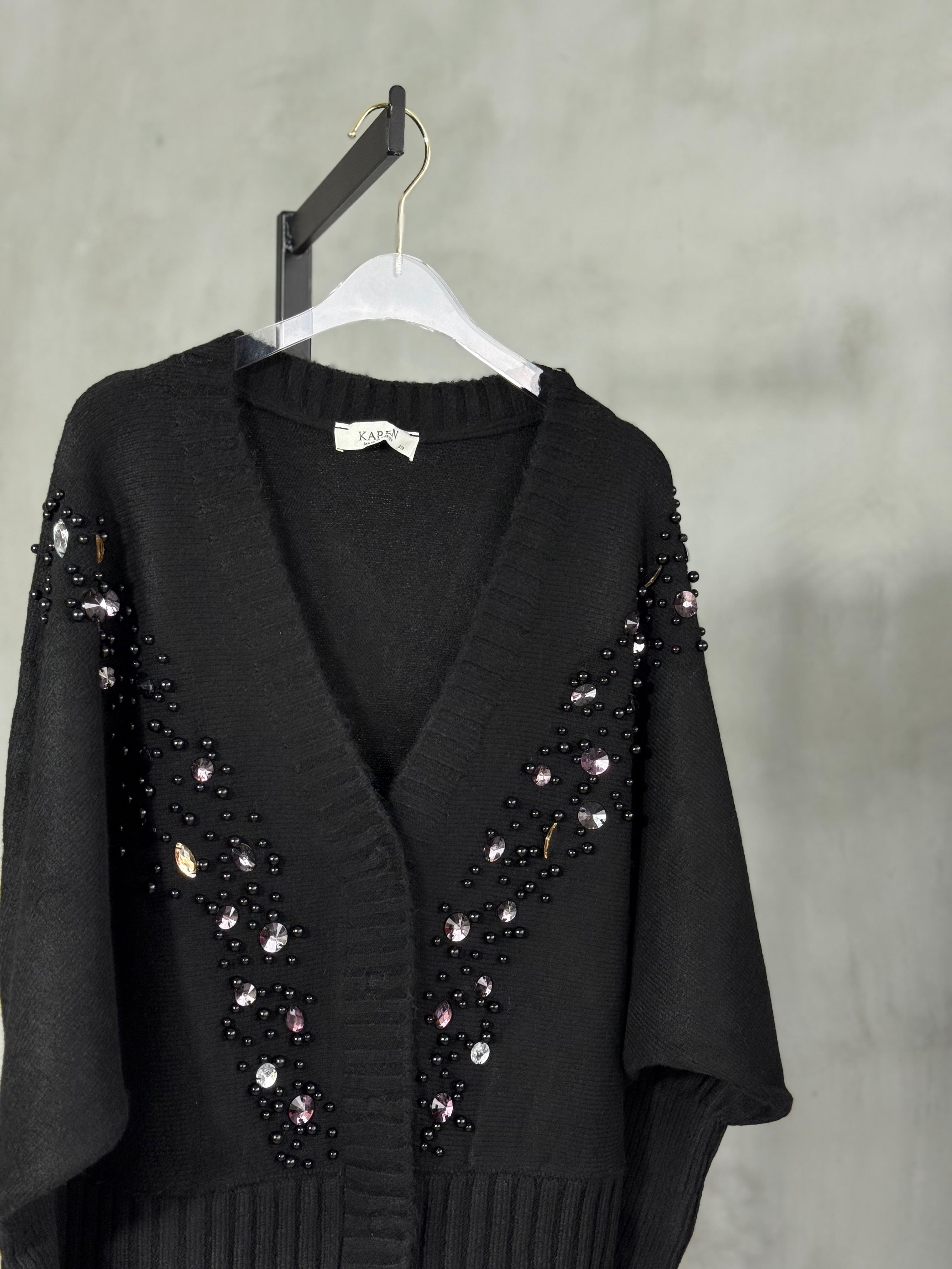 Özel El İşçilikli Premium Hırka (Siyah)