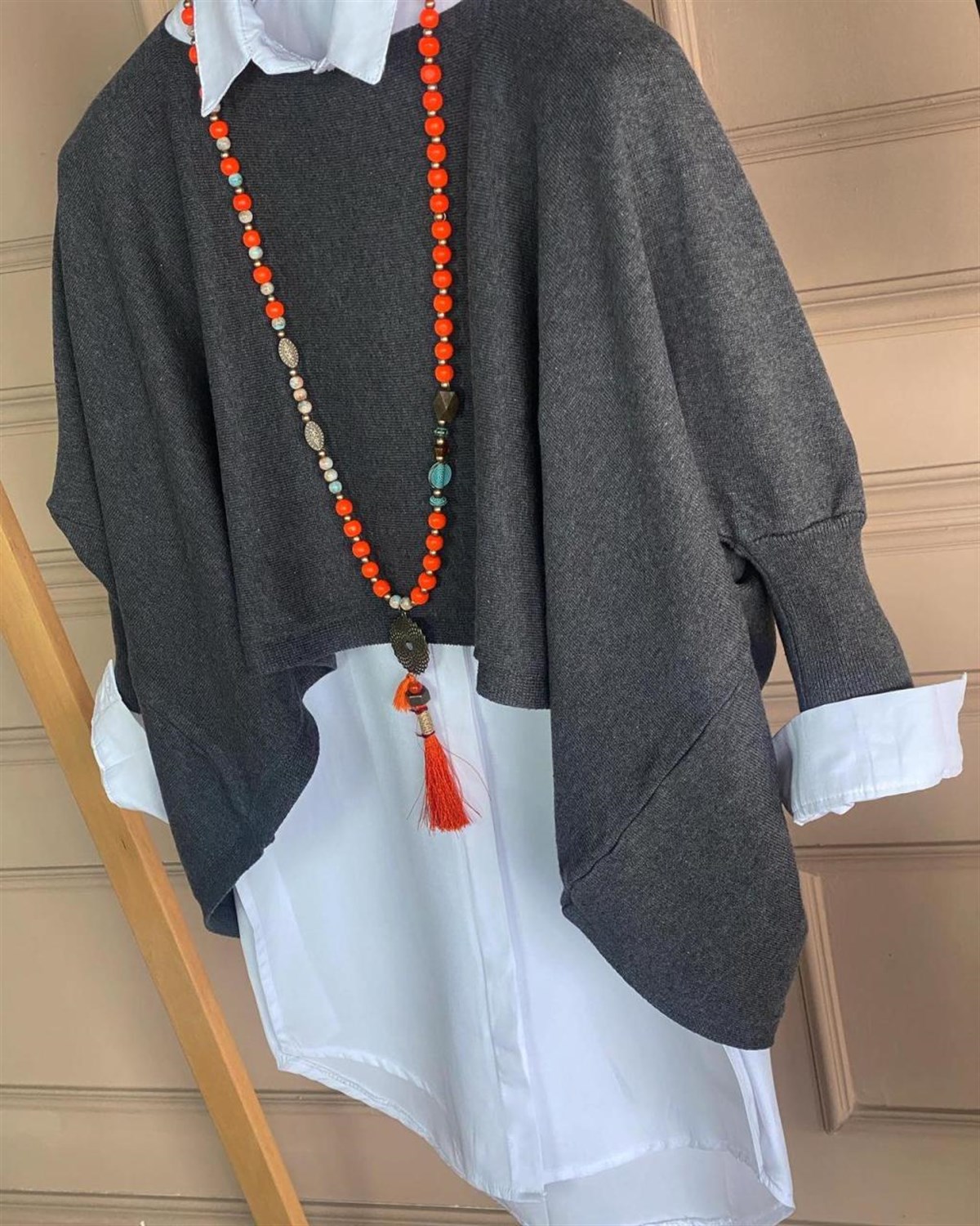 Panço Dokuma Tasarım Kazak (Antrasit)