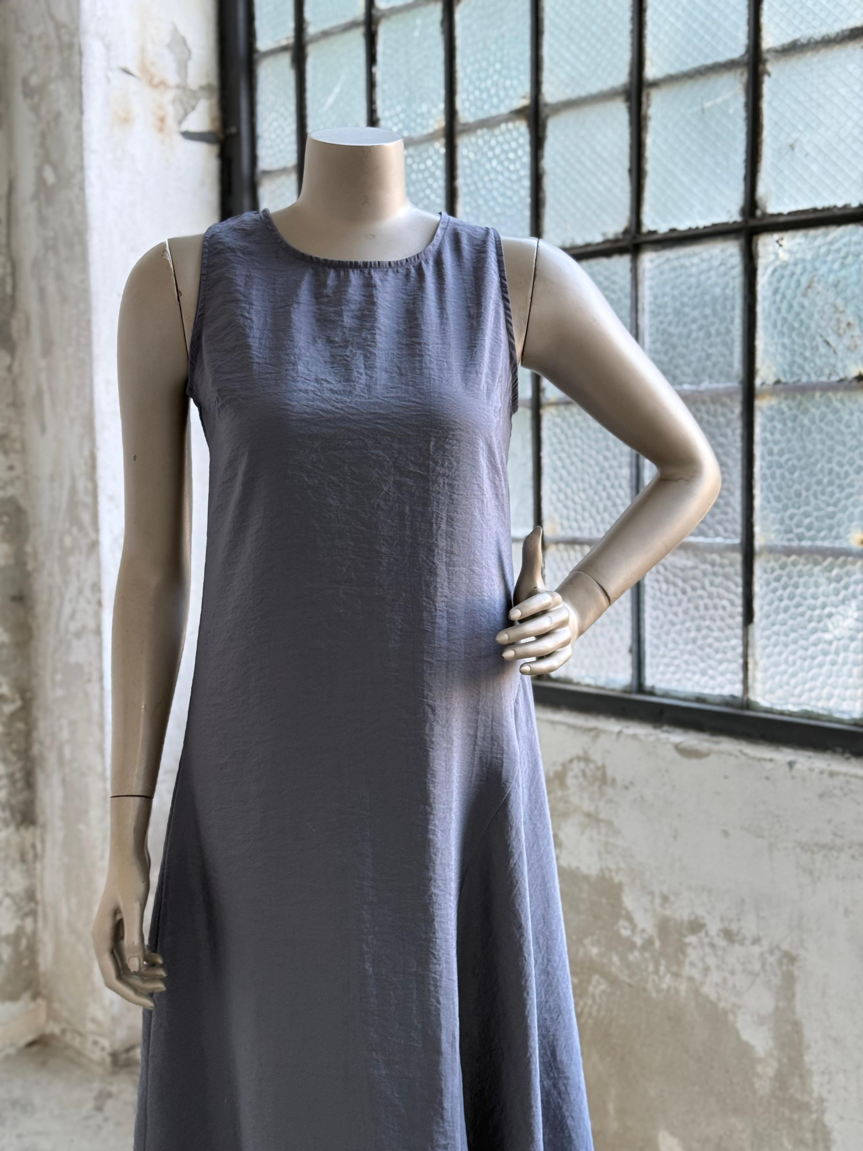 Paraşüt Kumaş Bisiklet Yaka Elbise (Füme)