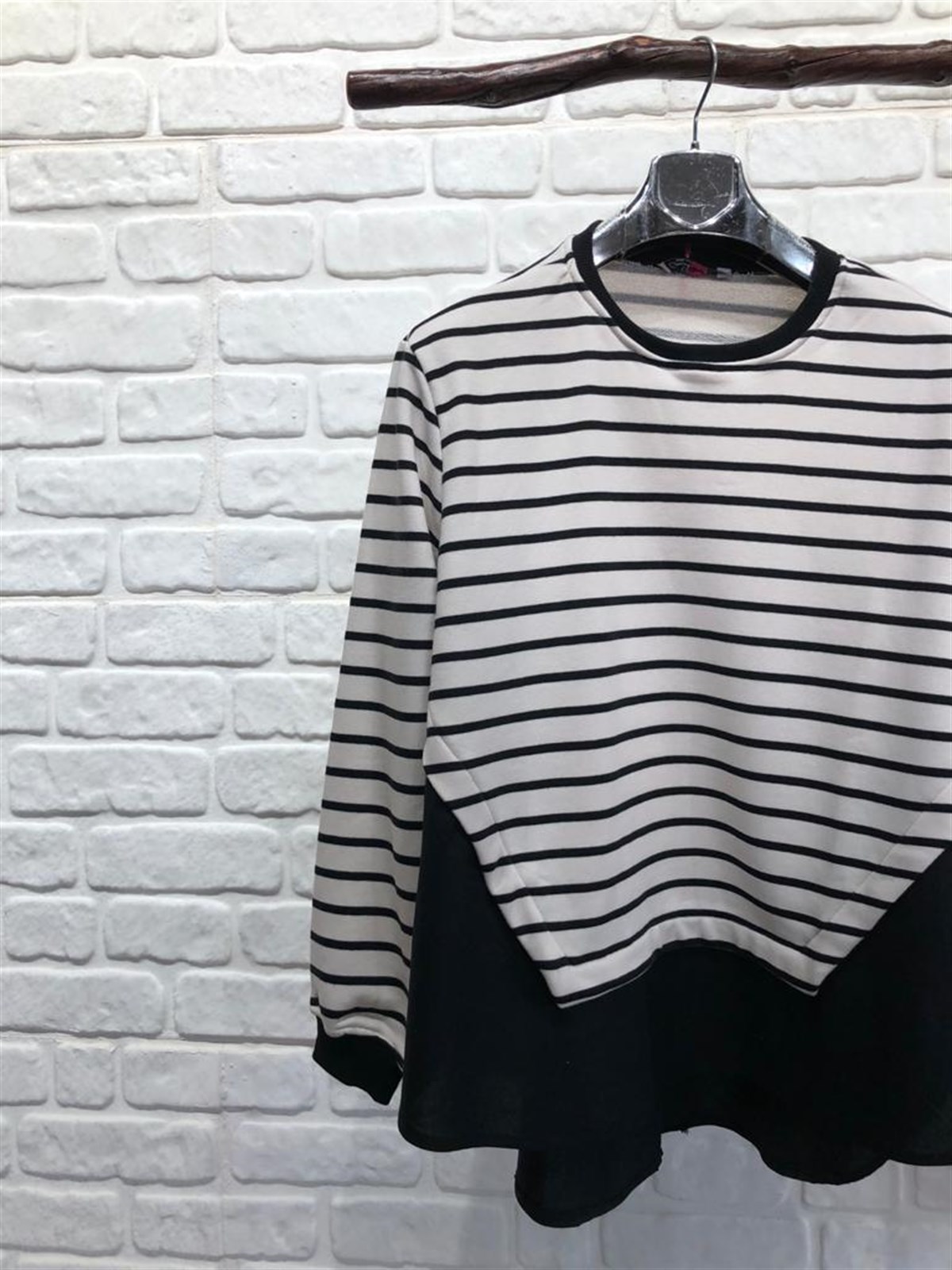 Poplin Detaylı Garnili Sweat