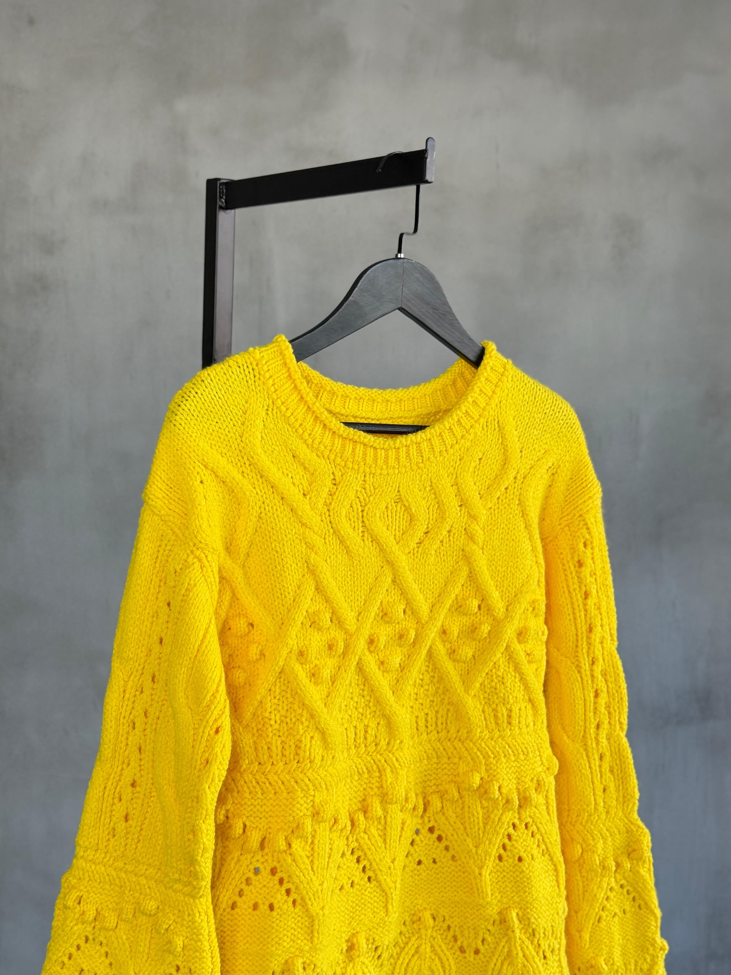 Premium Kalite Angora Dokulu Kazak (Sarı)