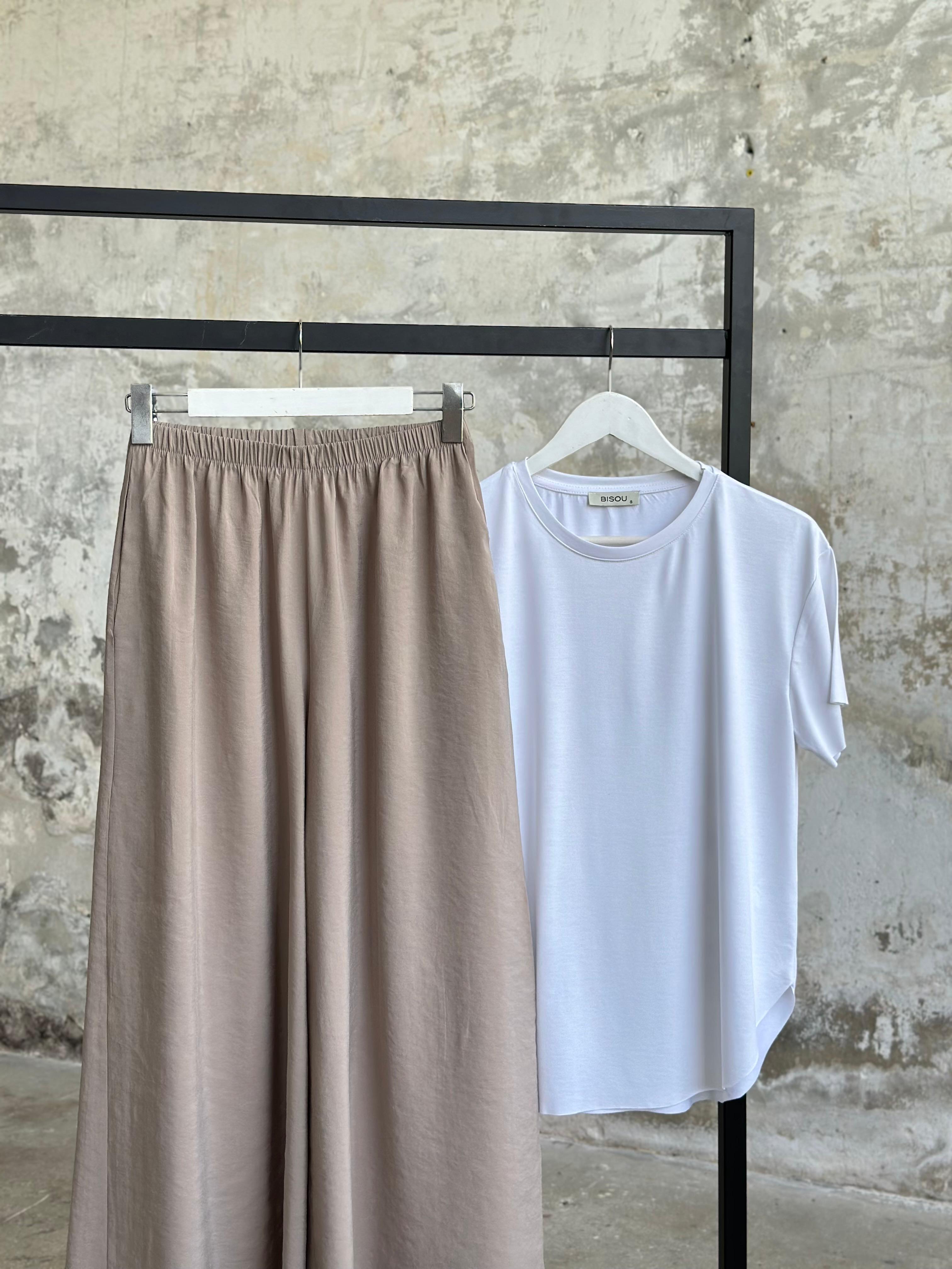 Premium Kalite Tensel Kumaş Pantolon (Taş)