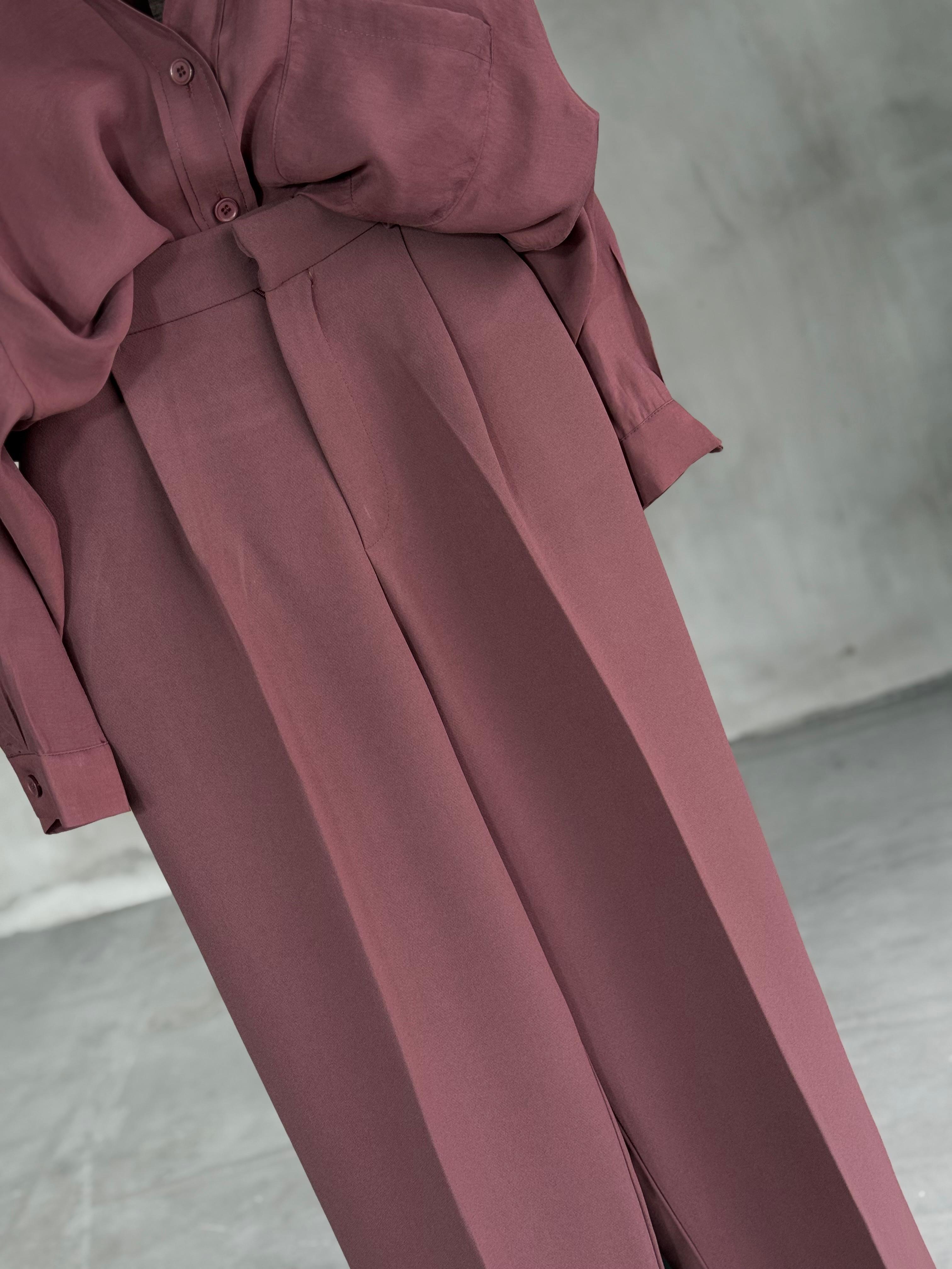 Premium Palazzo Pantolon (Bordo)