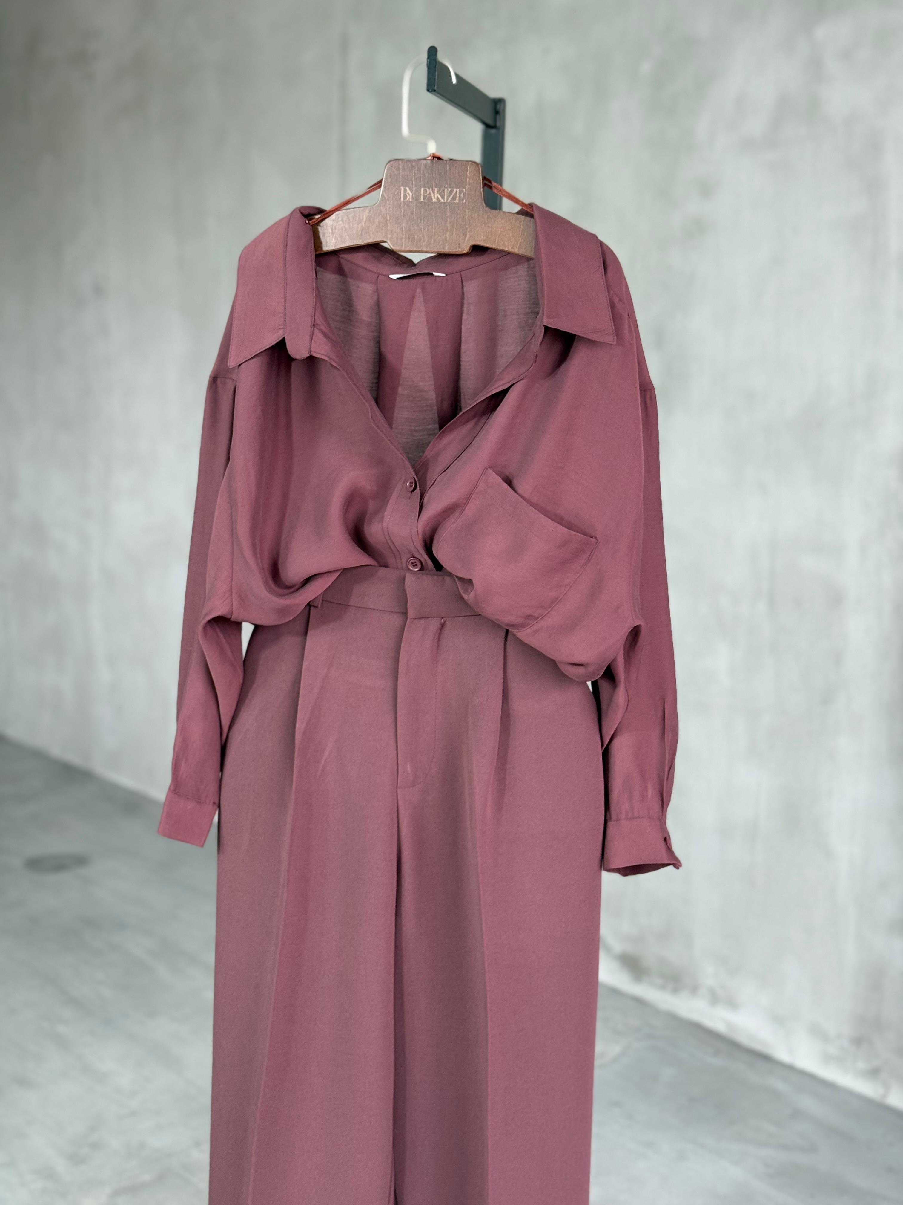Premium Palazzo Pantolon (Bordo)