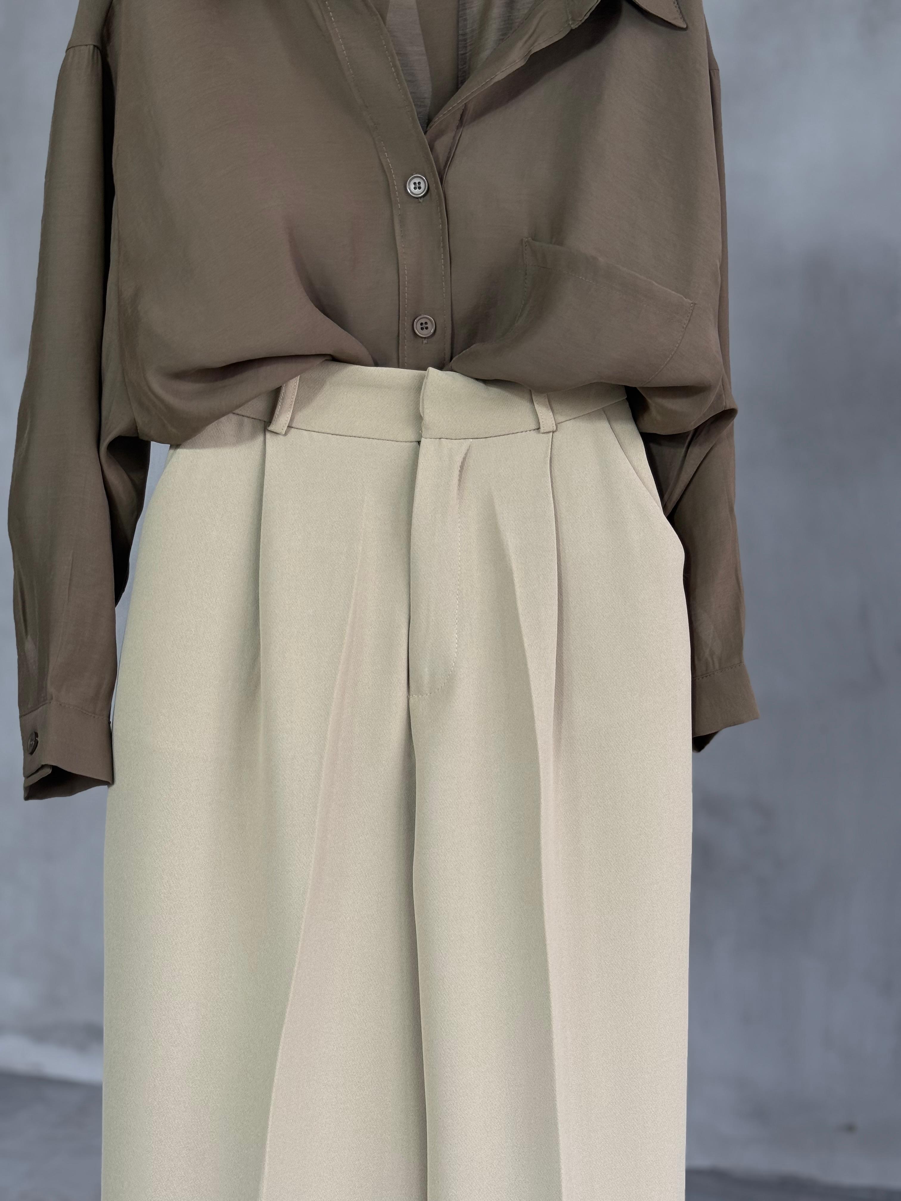 Premium Palazzo Pantolon (Olive)