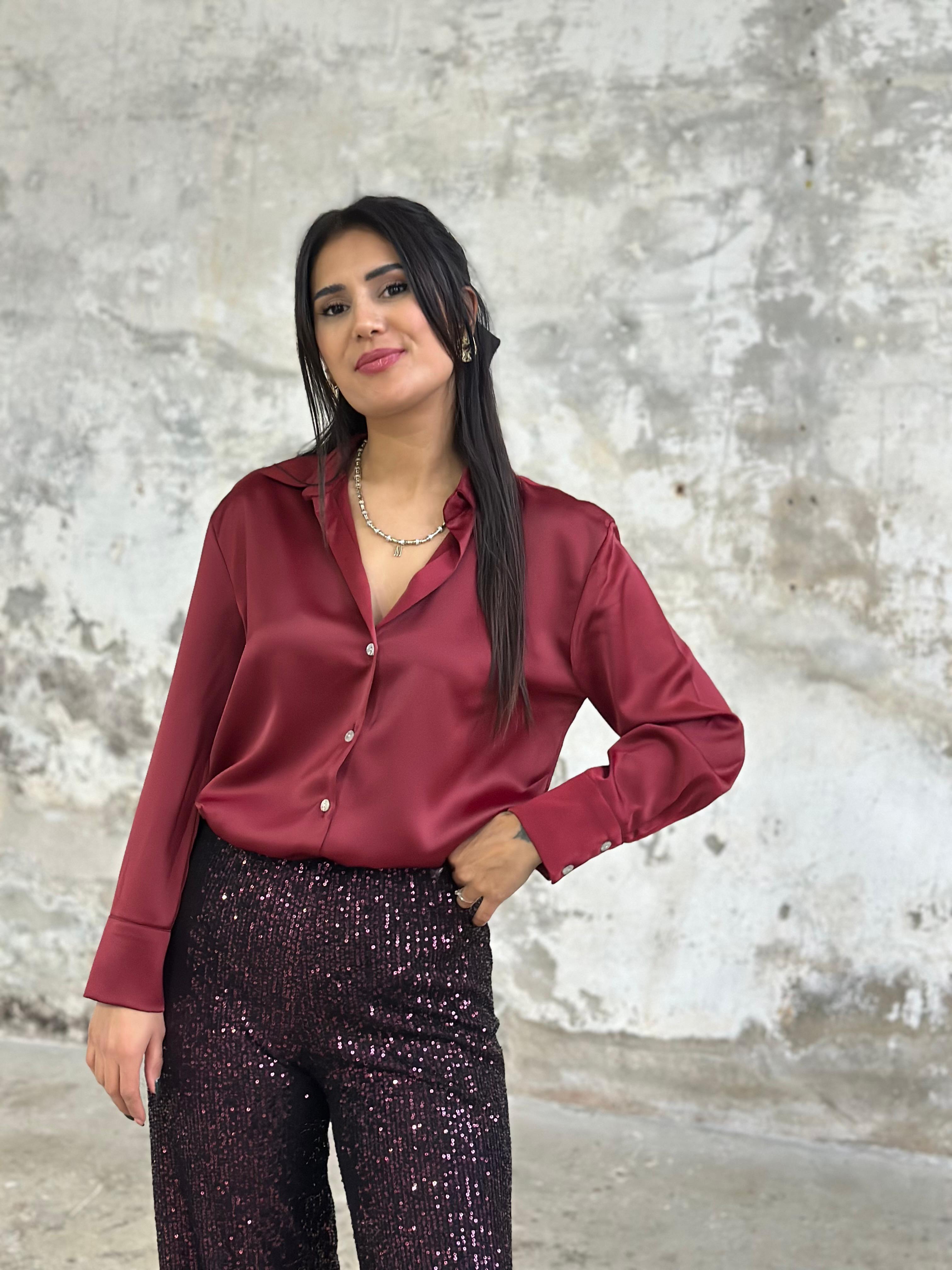 Pul Payet İşçilikli Astarlı Pantolon (Bordo)
