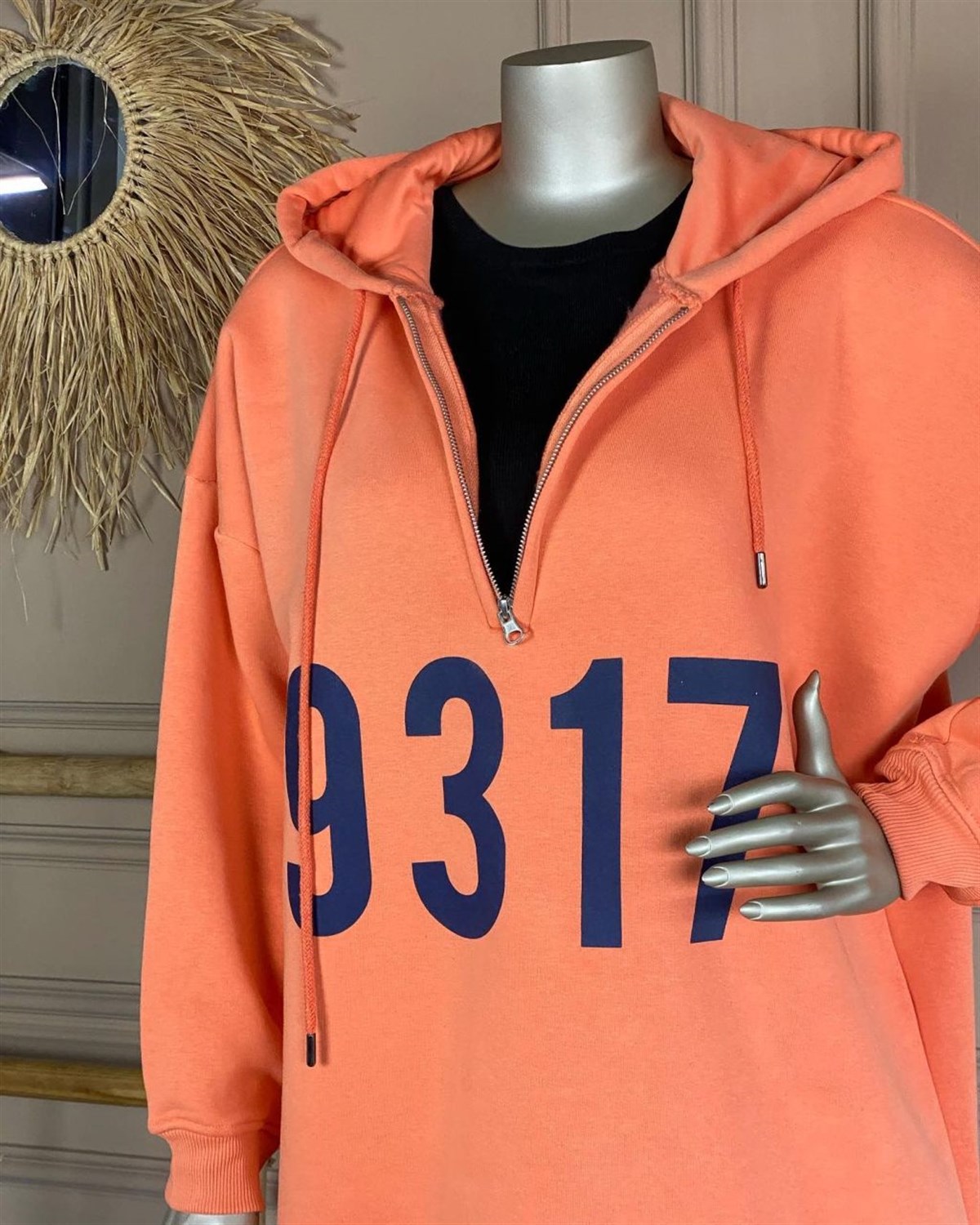 Rakam Baskılı Oversize Sweat (Oranj)