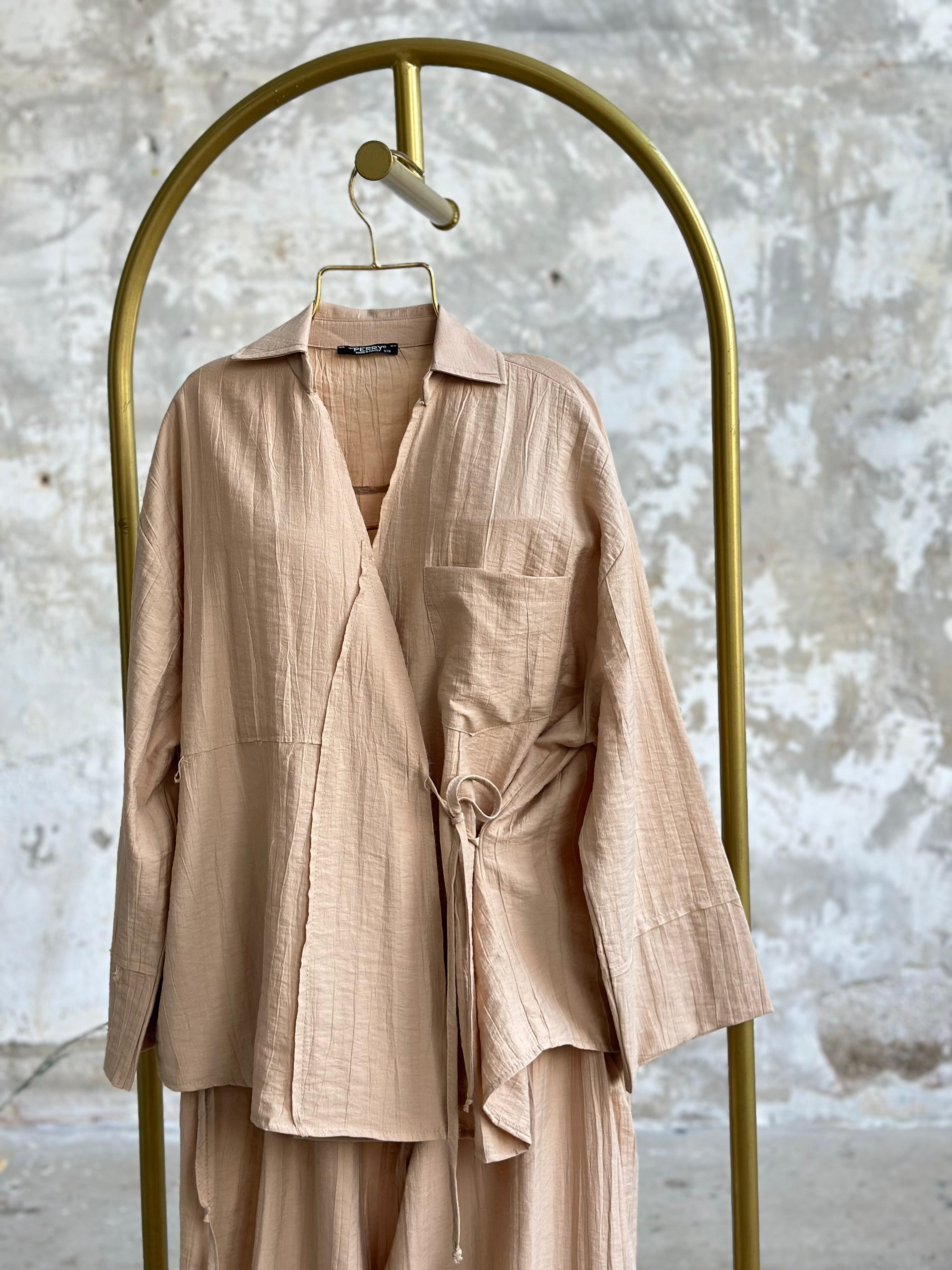Şalvar Model Bambu Dokulu Coton Takım (Camel)