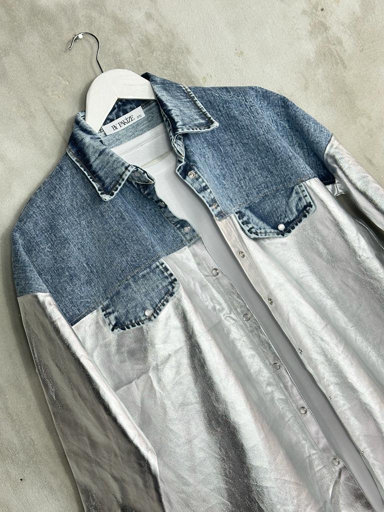 Silver Denim Gömlek Ceket (GÜMÜŞ)