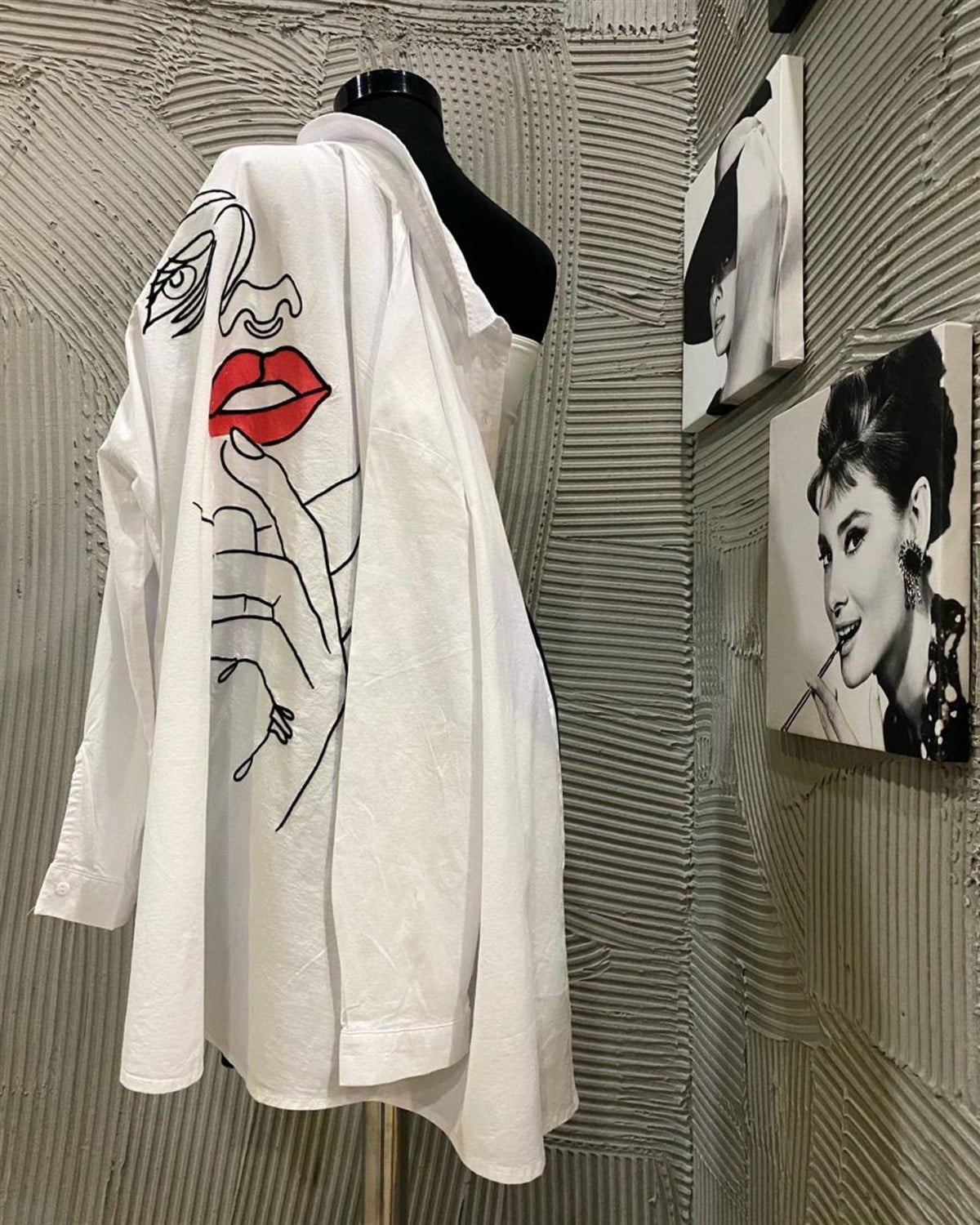 Sırt Detaylı Tasarım Model Nakışlı Tunik Boyfriend Gömlek