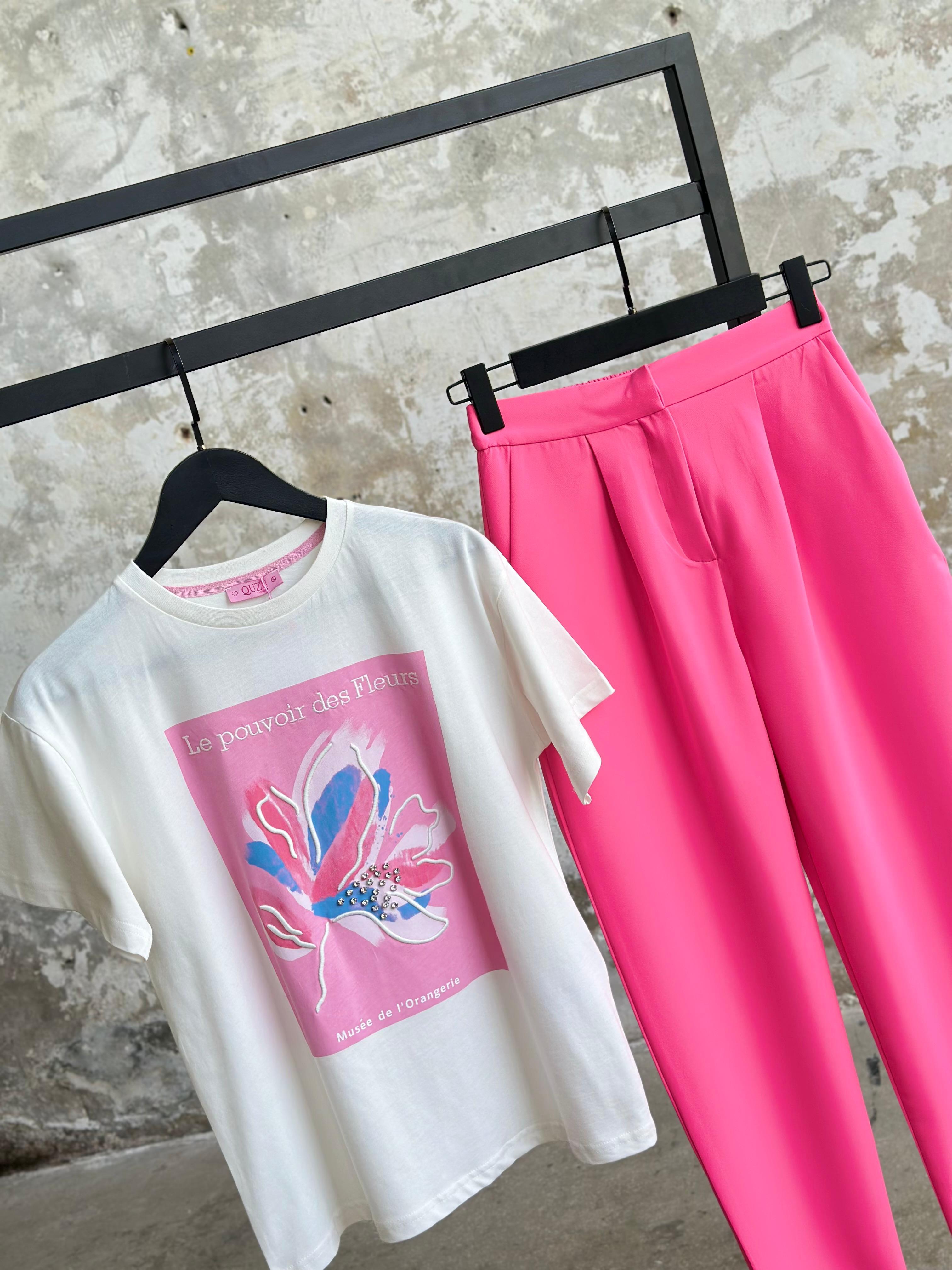 Sırt Lastik Detaylı Havuç Model Pantolon (Pembe)