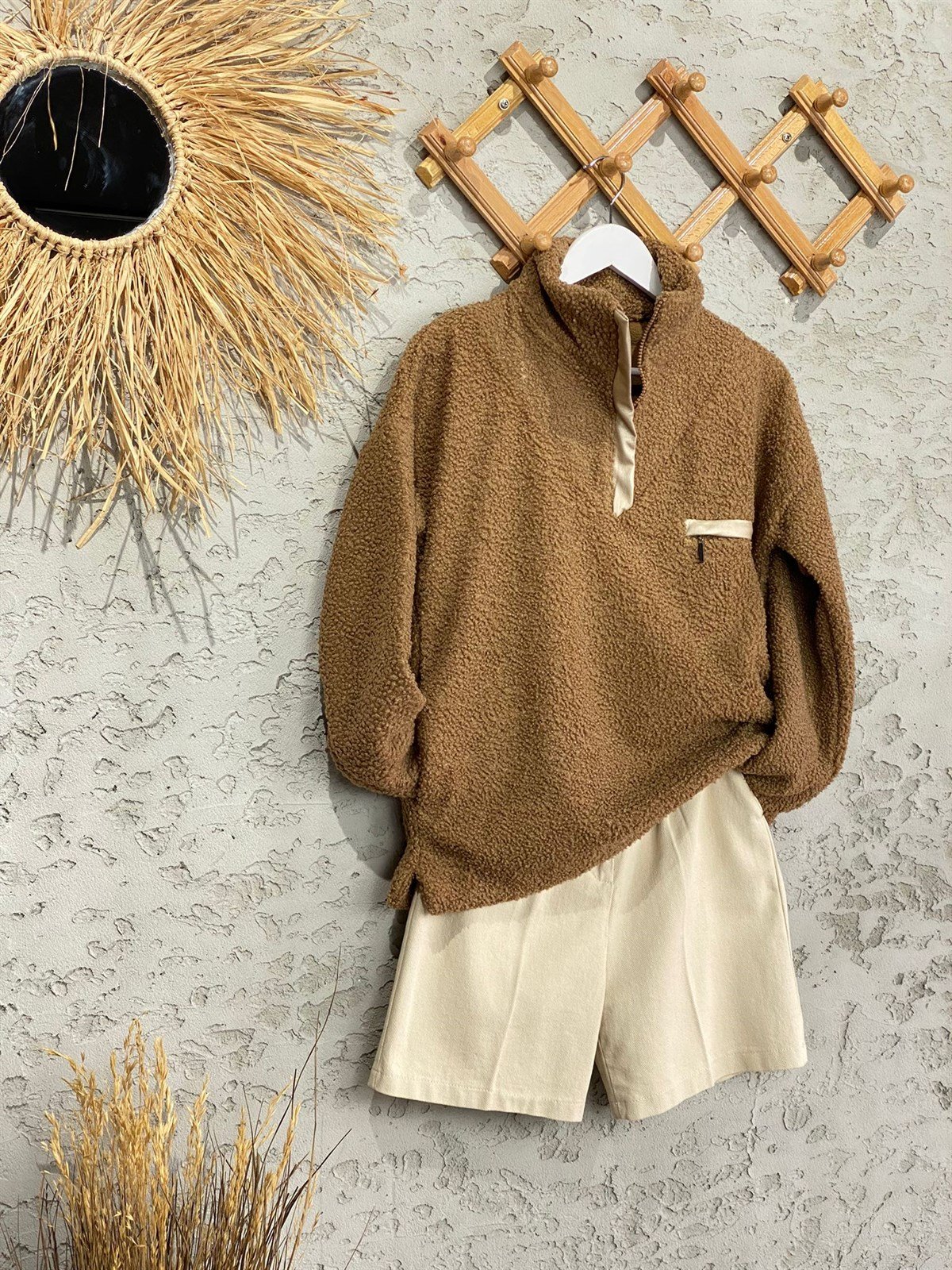 Suni Koyun Yünü Sweatshirt (Kahve)