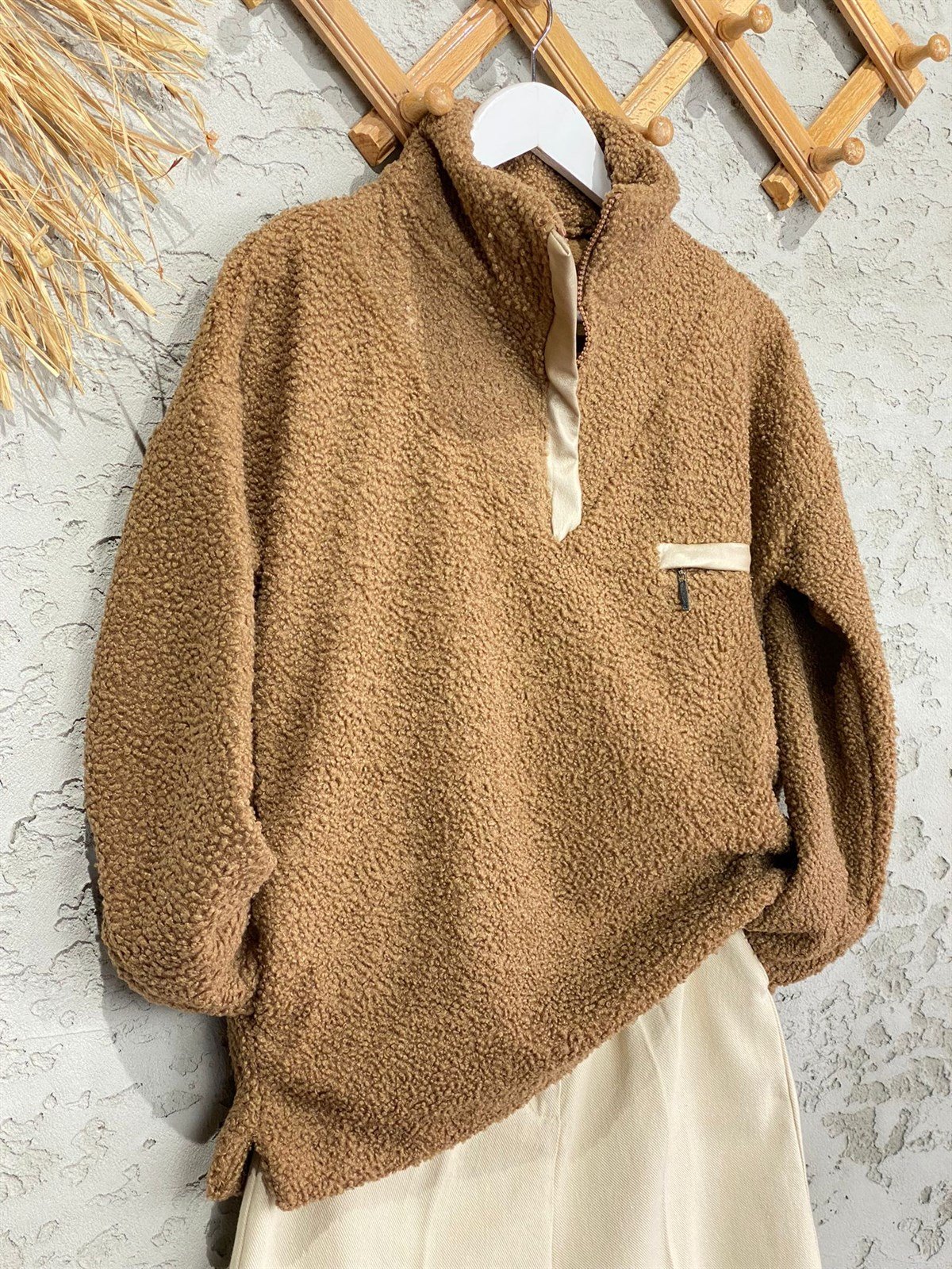 Suni Koyun Yünü Sweatshirt (Kahve)