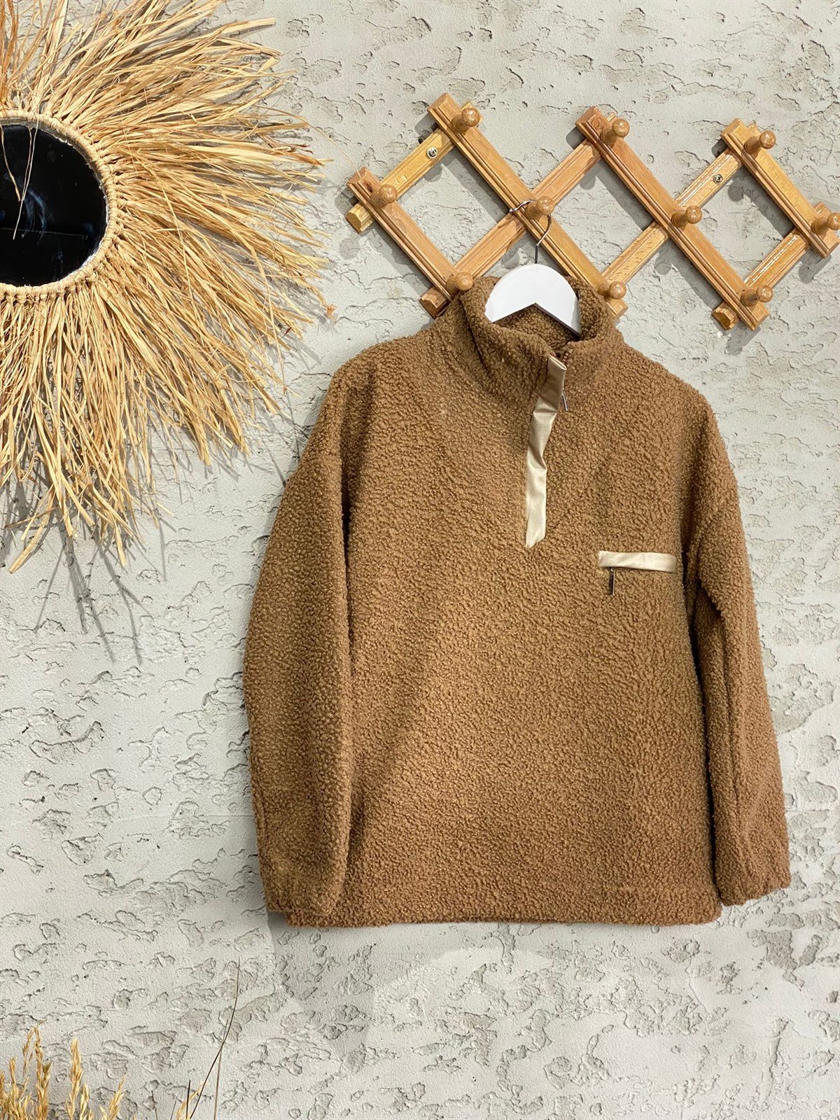 Suni Koyun Yünü Sweatshirt (Kahve)