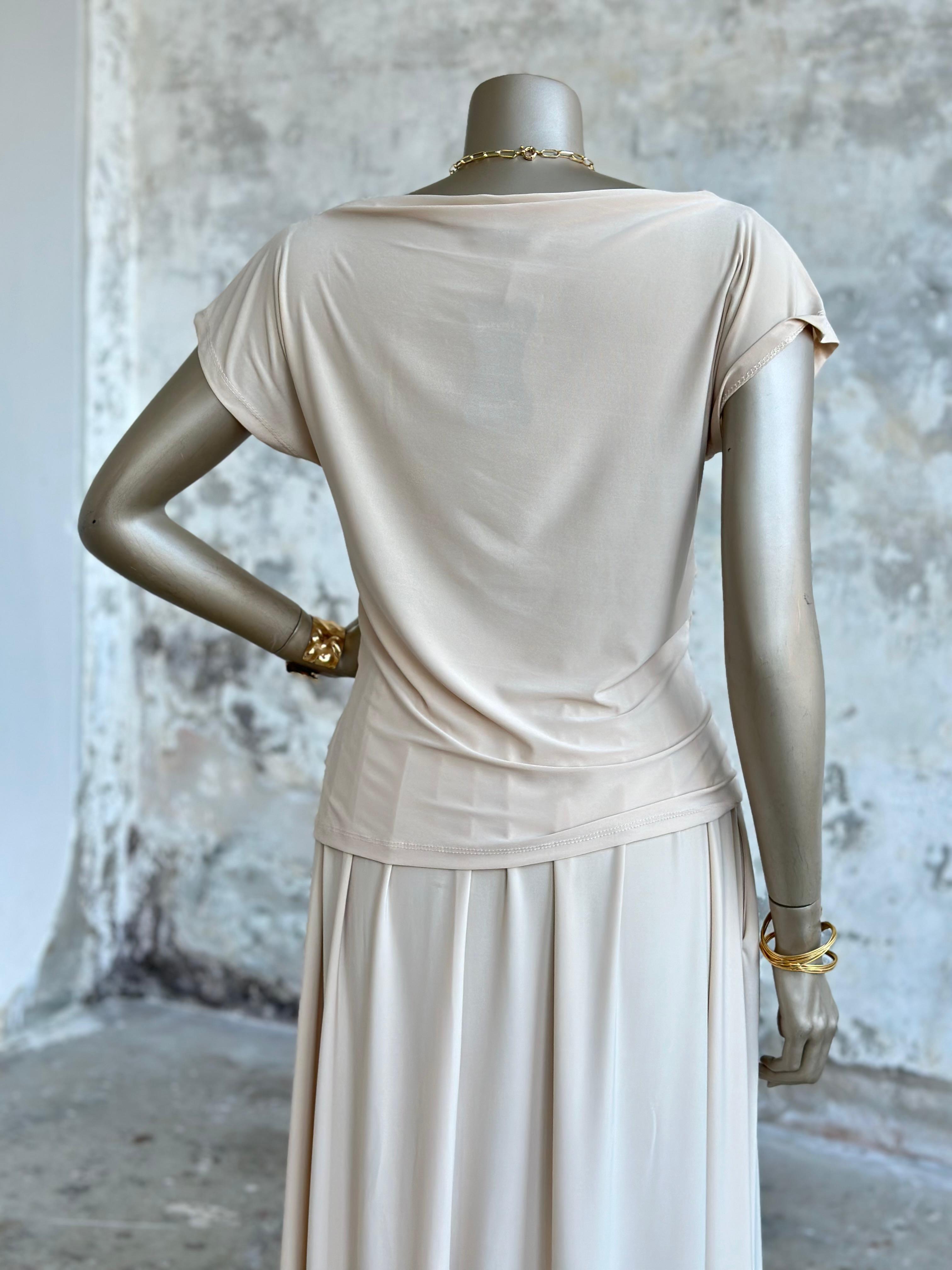 Süprem Kumaş Drape Detaylı Takım (Bej)