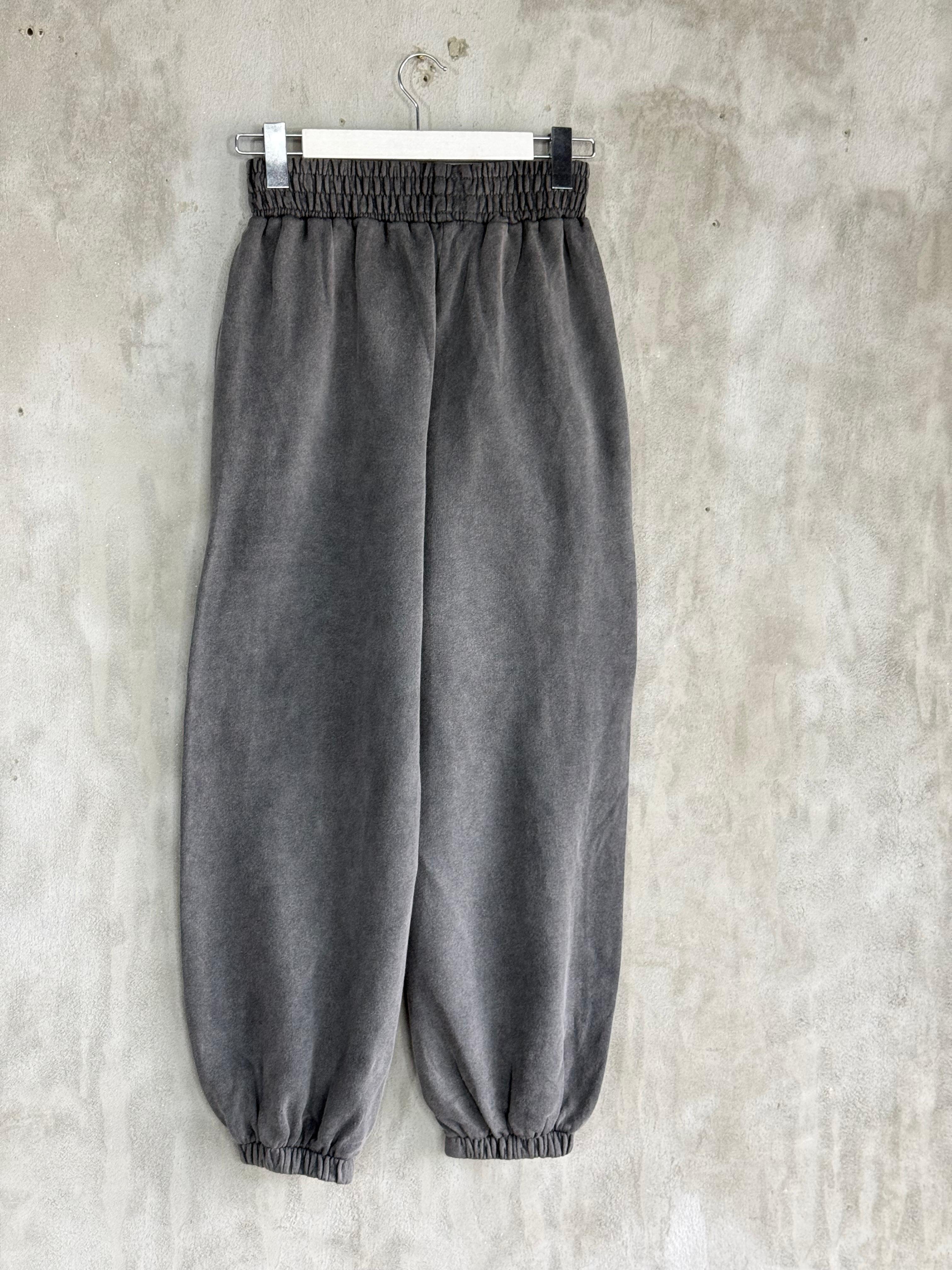 Taş Yıkamalı Paça Lastik Detaylı Oversize Eşofman (Antrasit)