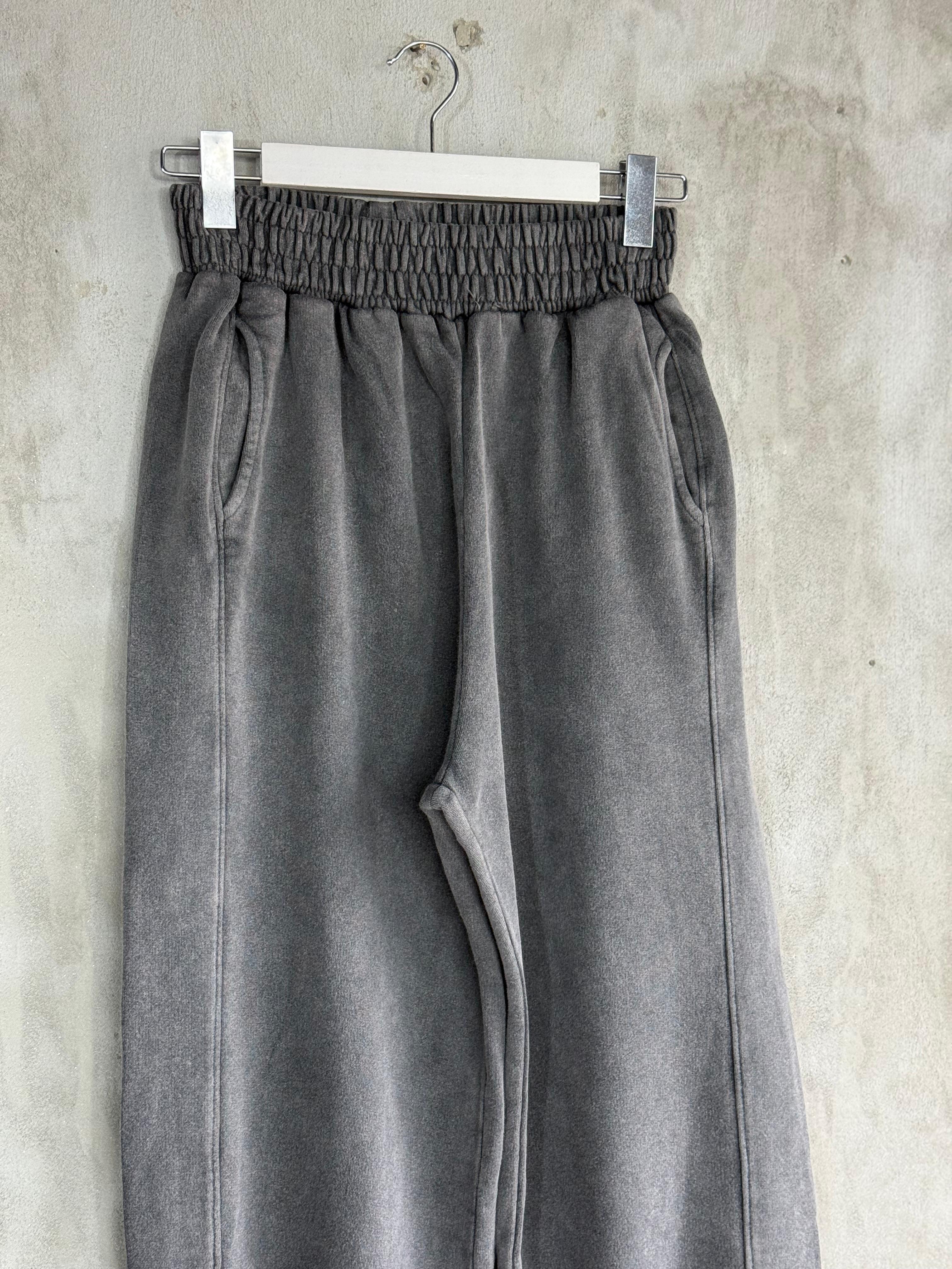 Taş Yıkamalı Paça Lastik Detaylı Oversize Eşofman (Antrasit)