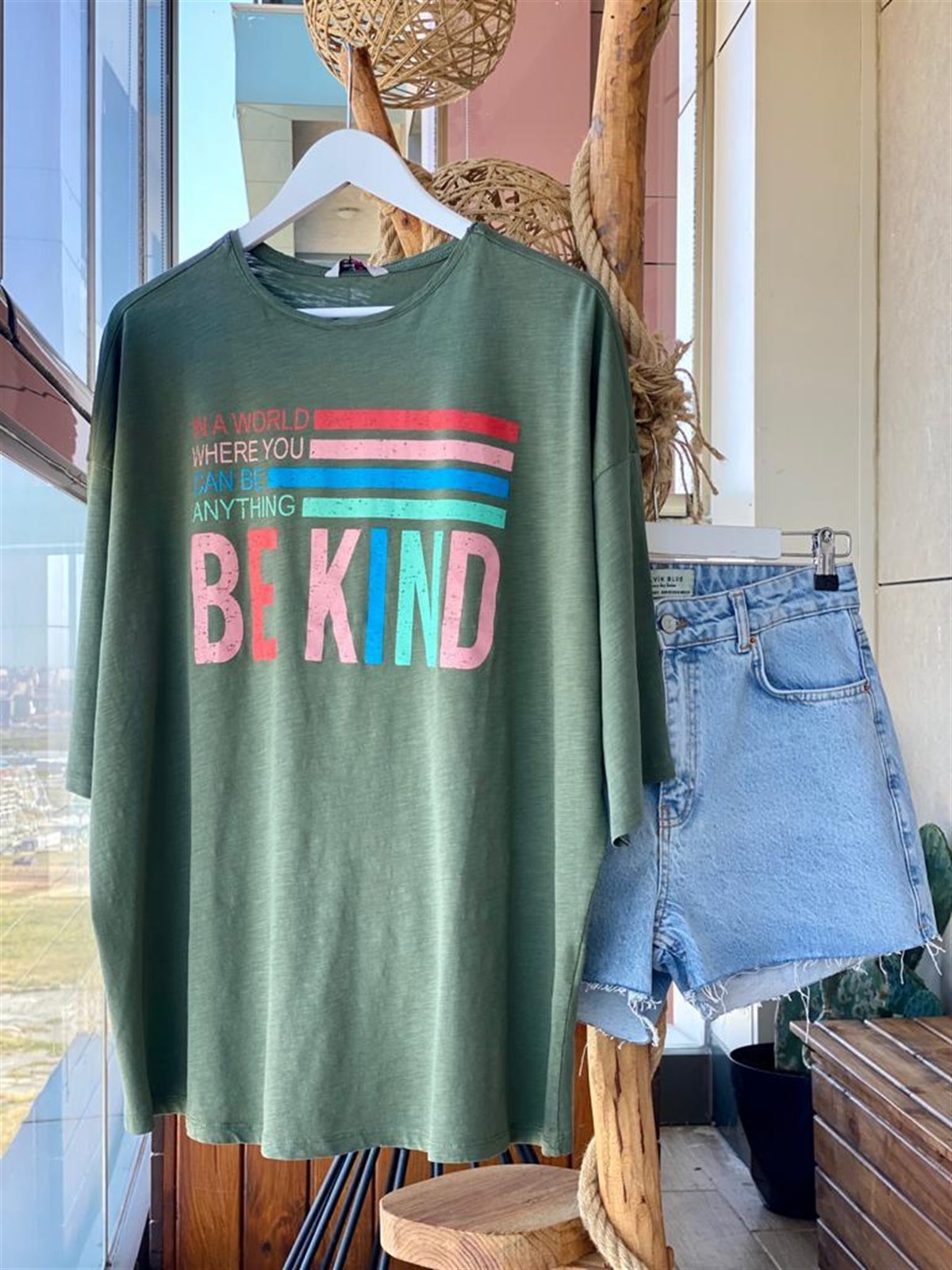 Taş Yıkamalı Tshirt (Haki)