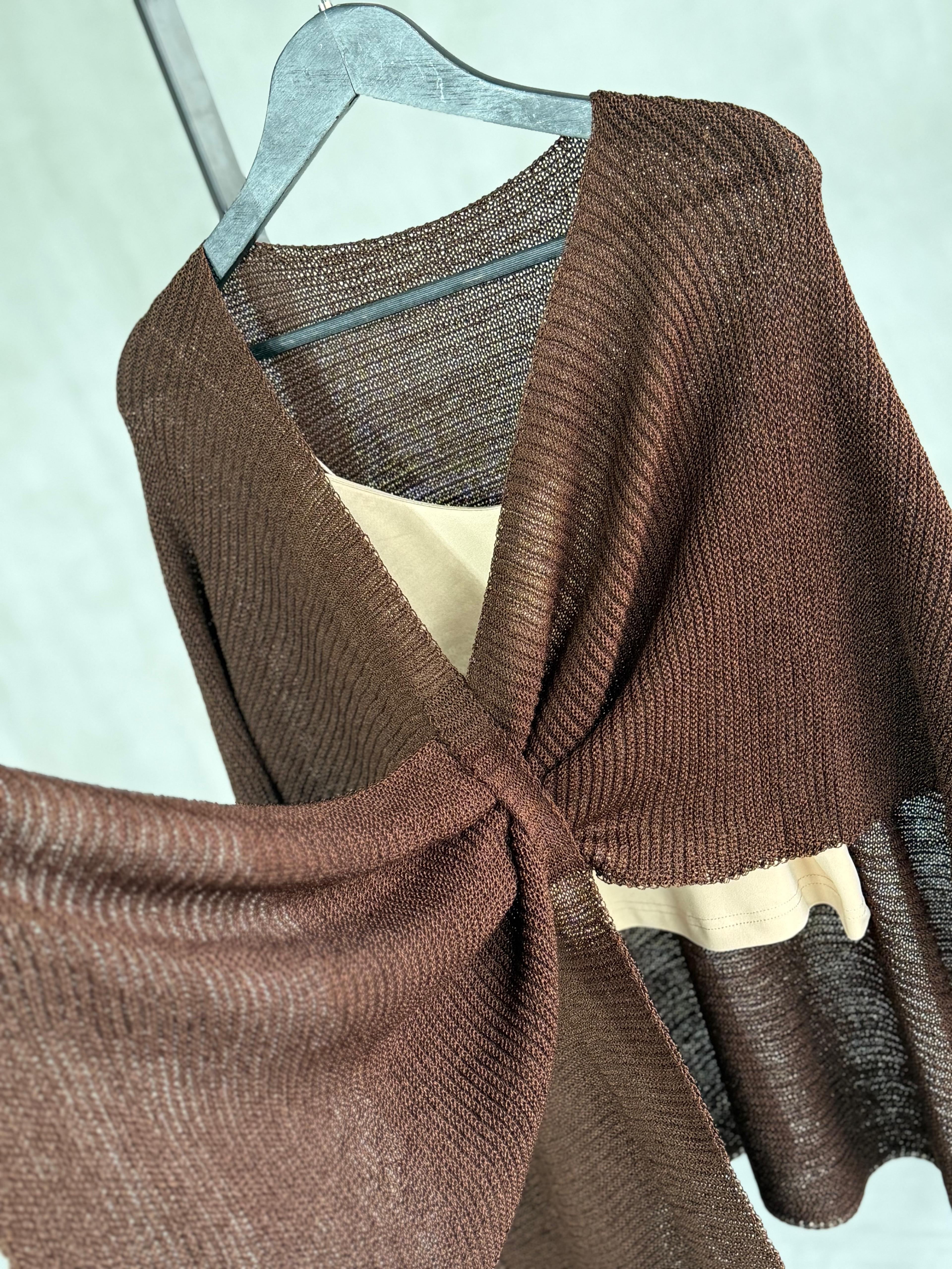 Tasarım Merserize Hırka (Kahve)