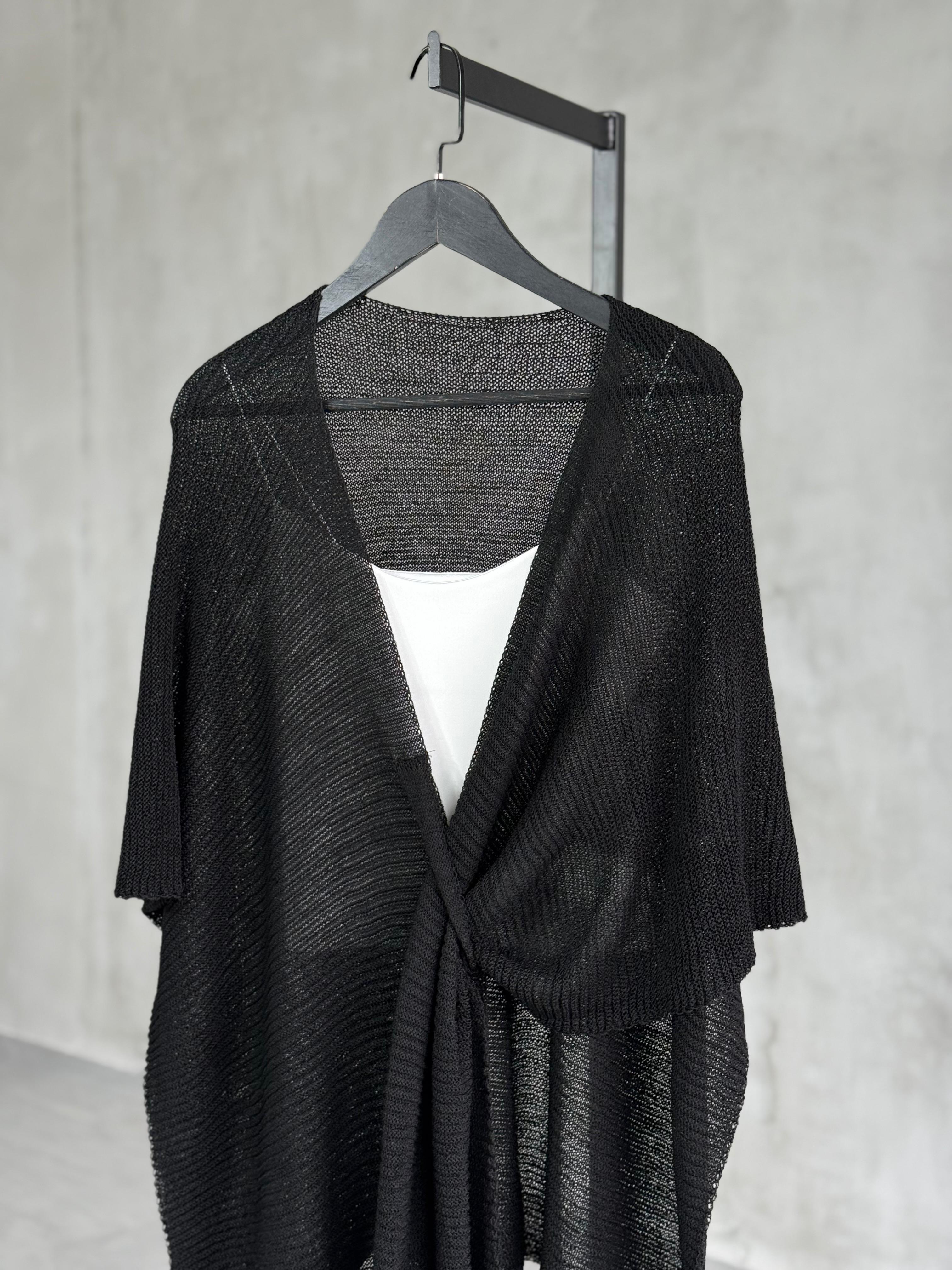 Tasarım Merserize Hırka (Siyah)