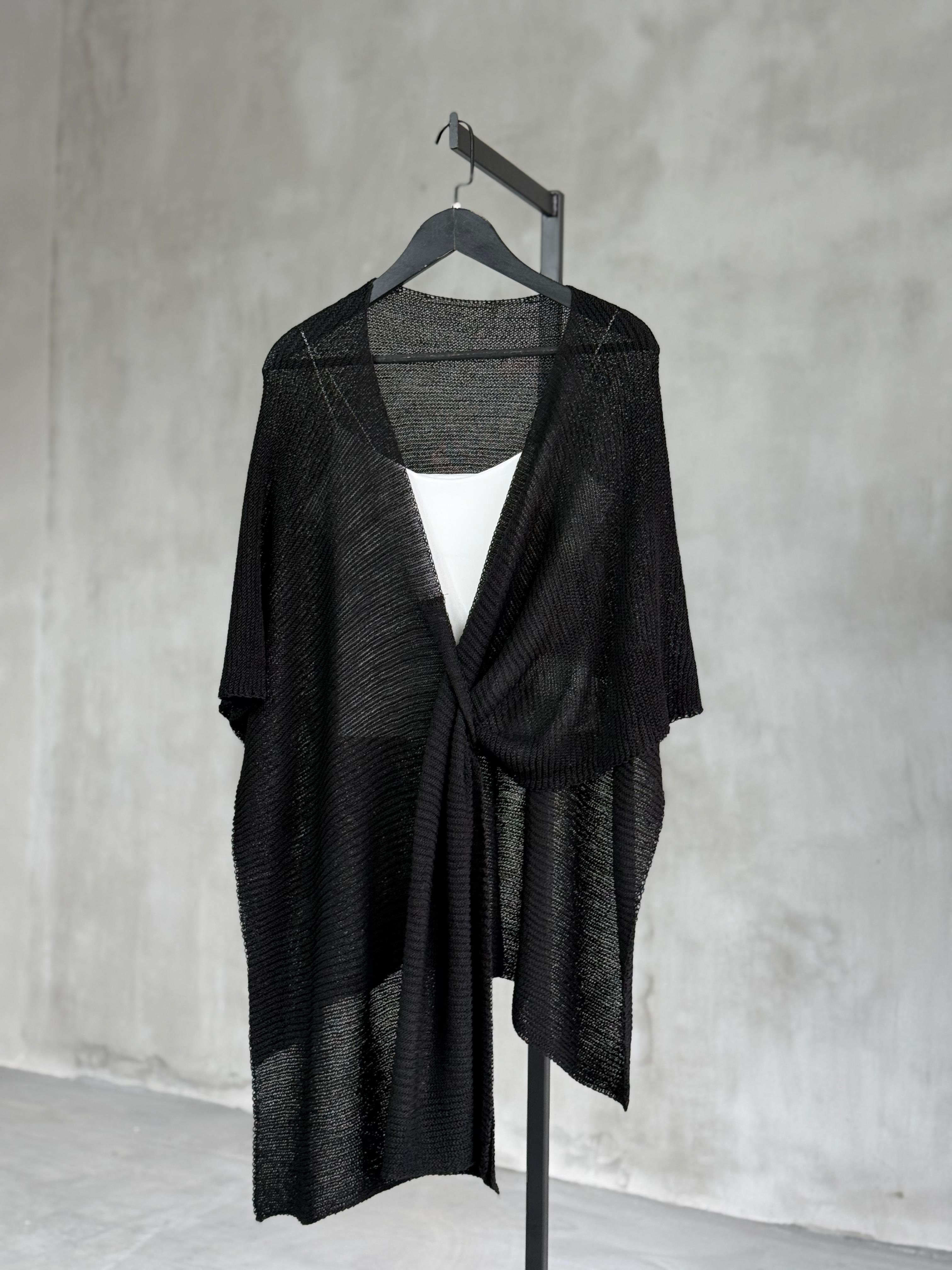 Tasarım Merserize Hırka (Siyah)