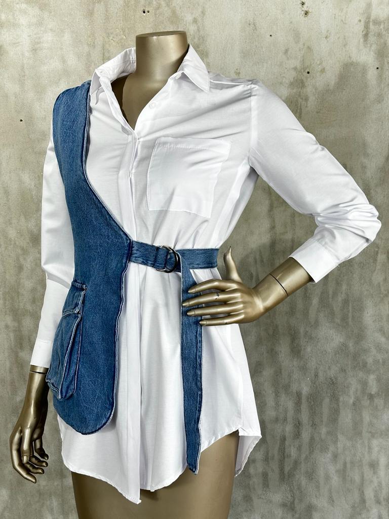 Tasarım Model Denim Yelek (Mavi)