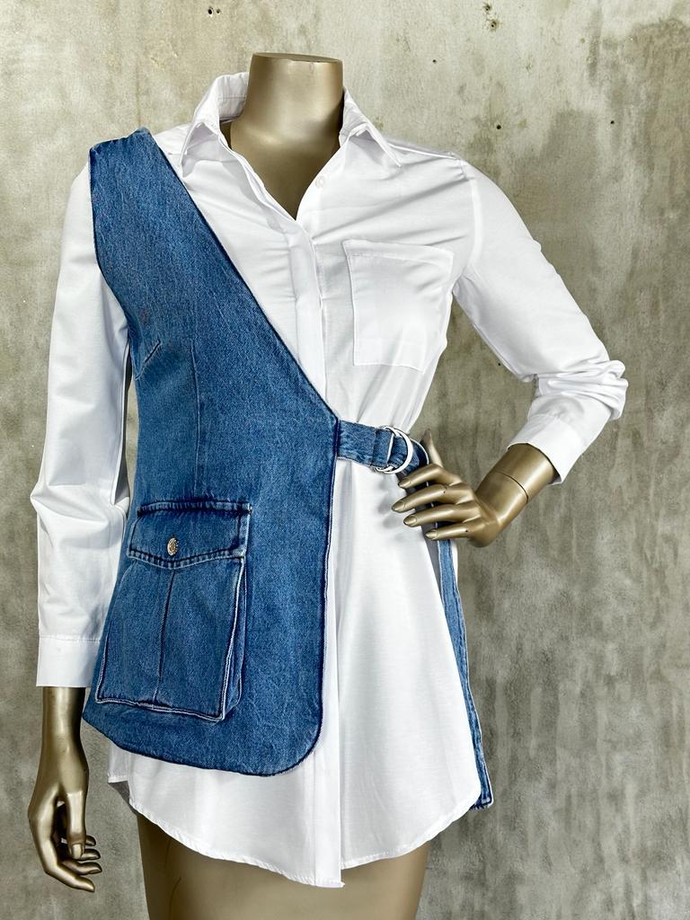 Tasarım Model Denim Yelek (Mavi)