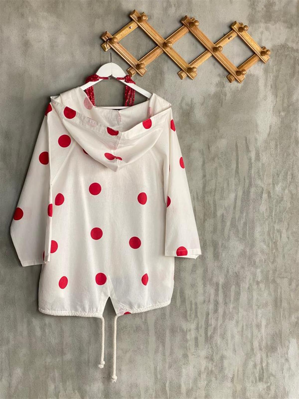 Tasarım Model Puantiyeli Ceket (Kırmızı)