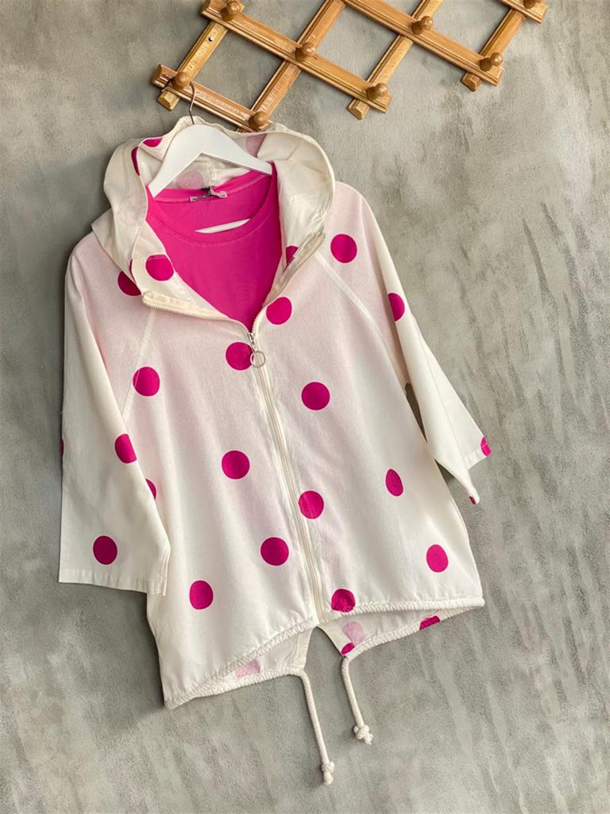 Tasarım Model Puantiyeli Ceket (Pembe)