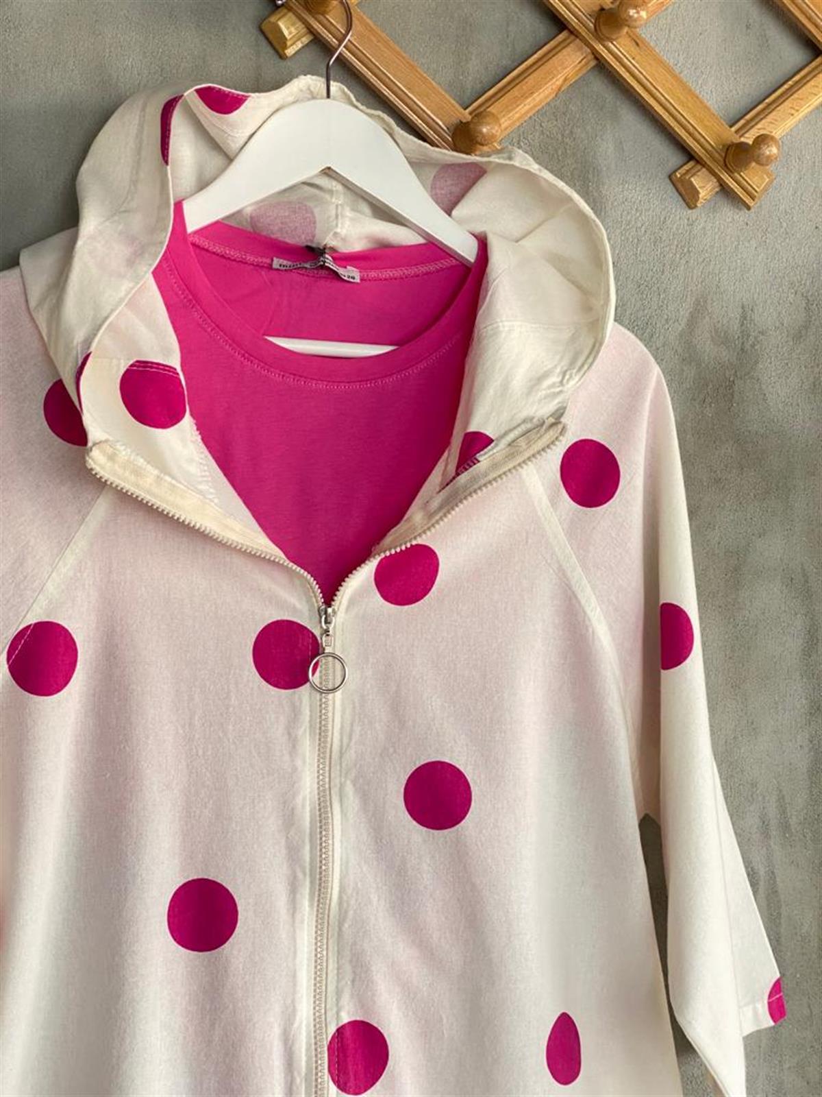 Tasarım Model Puantiyeli Ceket (Pembe)