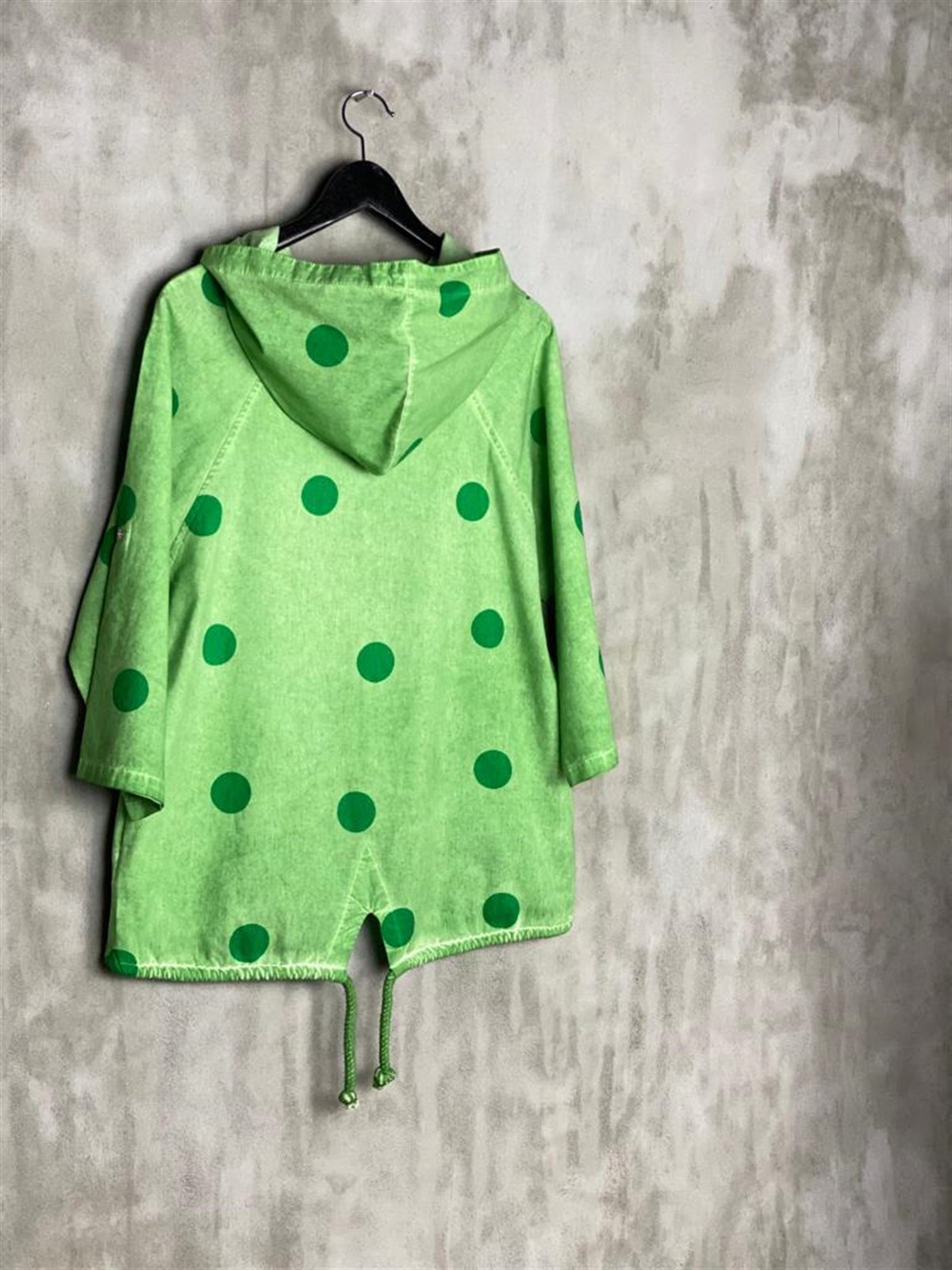Tasarım Model Taş Yıkama Puantiyeli Ceket (Yeşil)