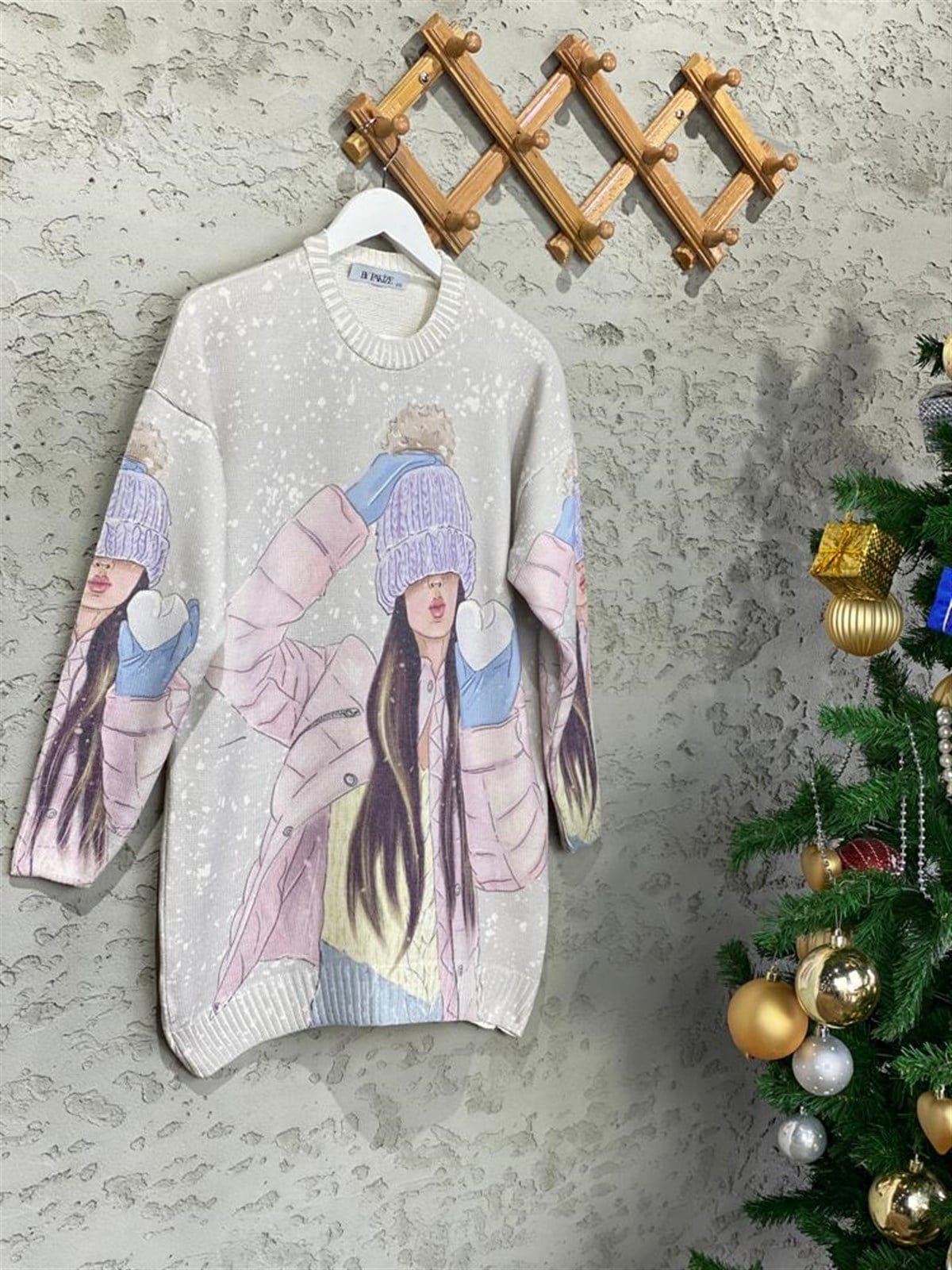Tasarım Model Tunik Kazak (Lila)