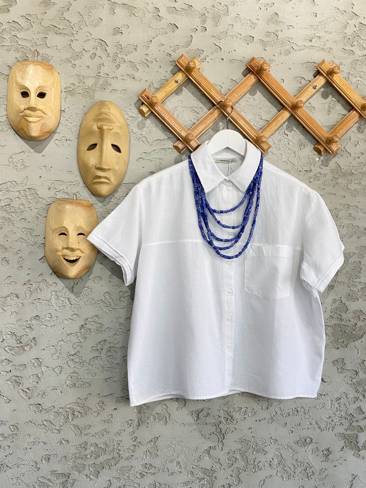 Tek Cepli Kısa Kollu Gömlek (Beyaz)