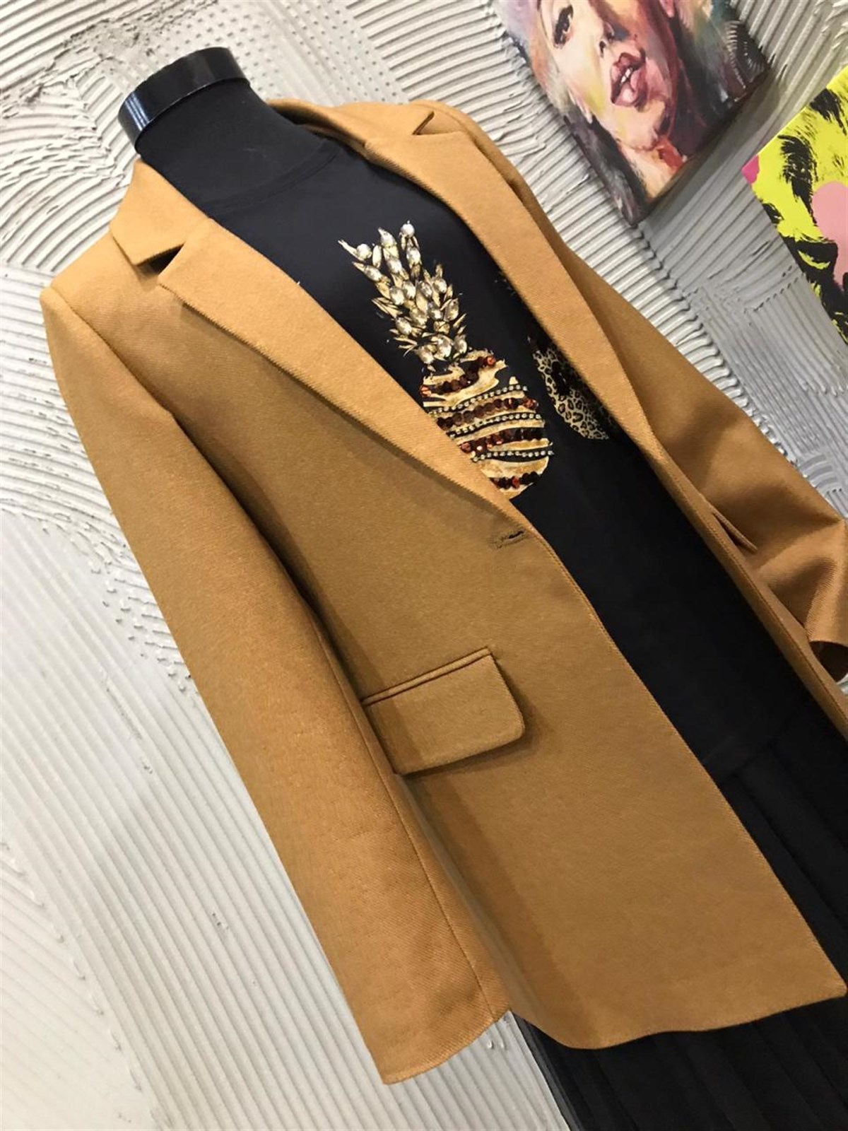 Tek Düğmeli Blazer Ceket (KAHVE)
