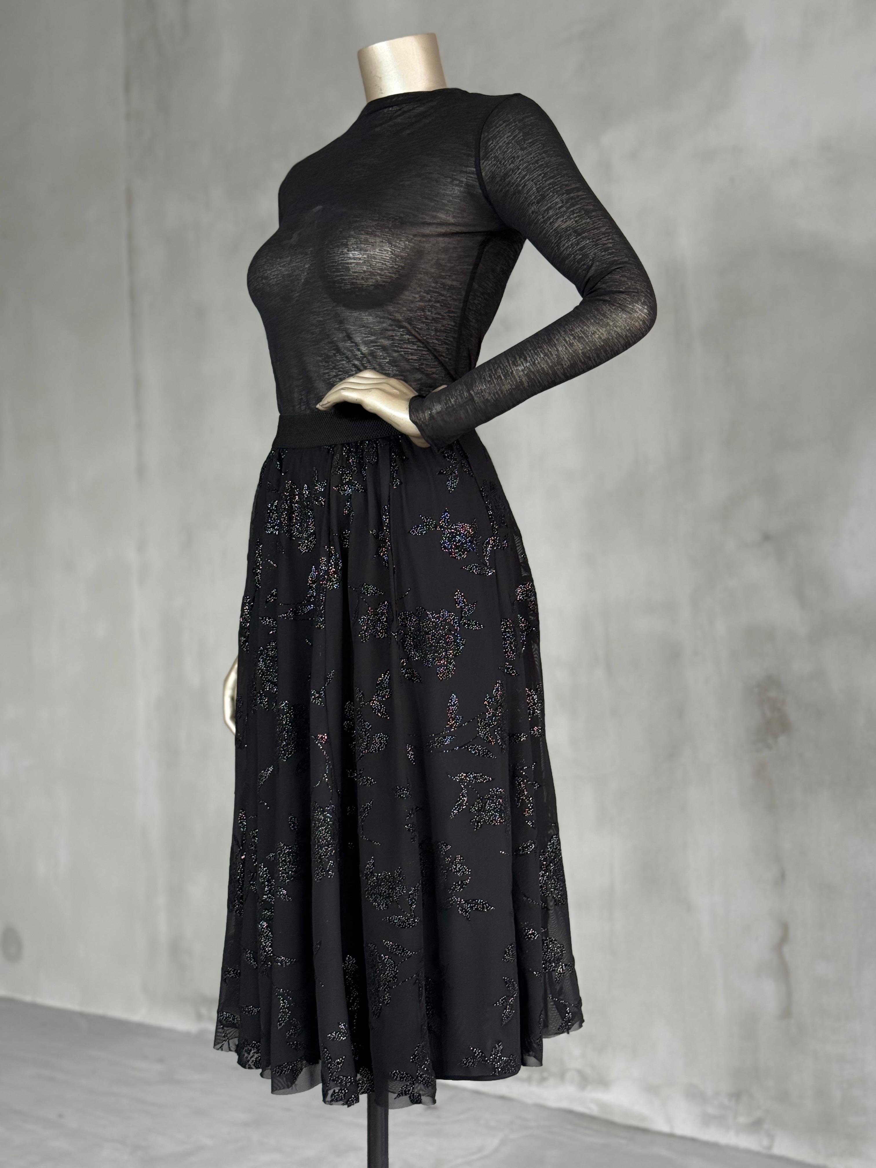 Transparan Dik Yaka Trend Bluz (Siyah)