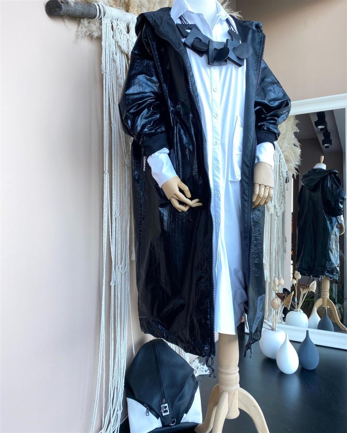 Uzun Oversize Kesim Mont