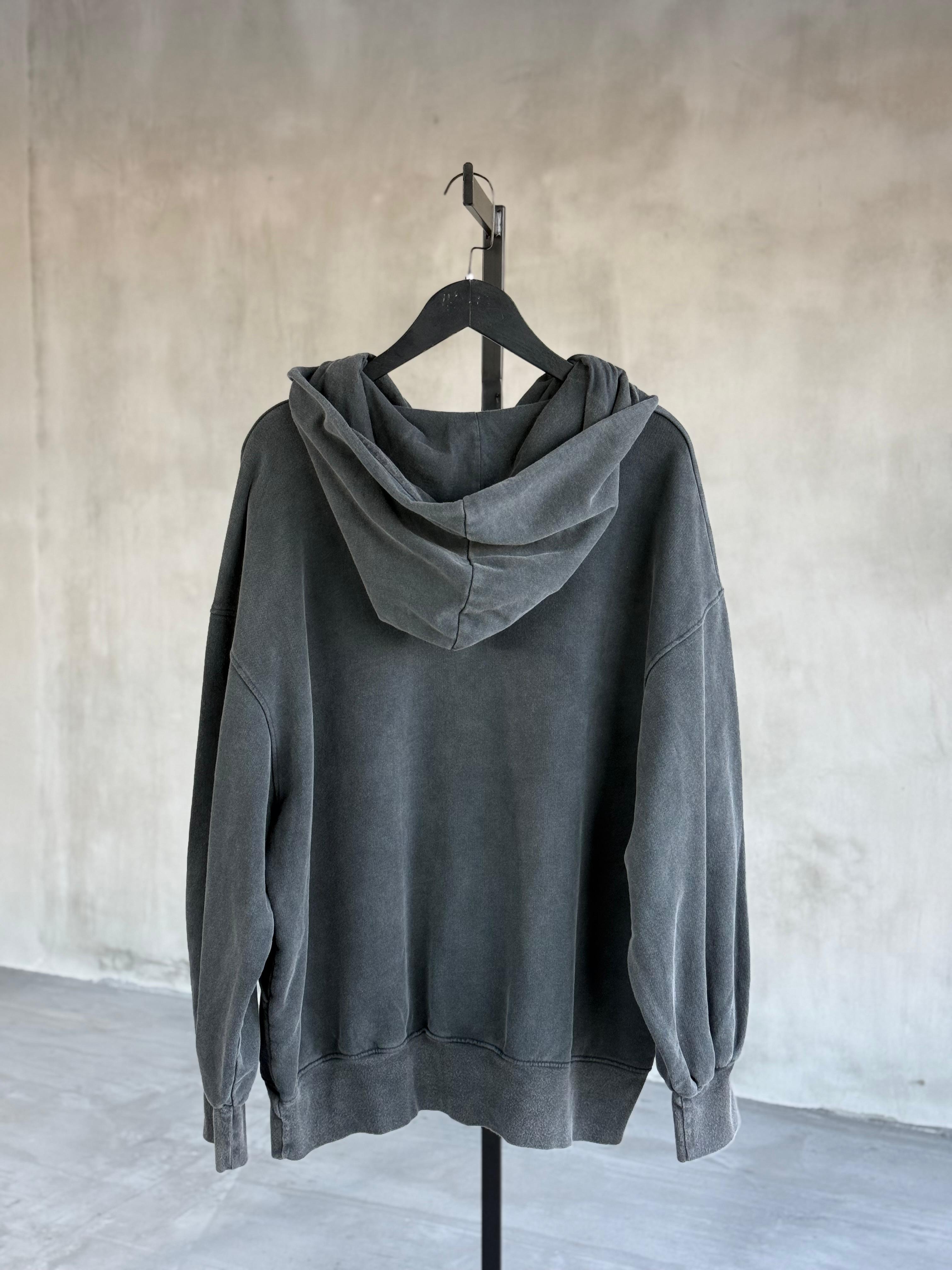 Yazı Baskılı Kapşonlu Sweat (Antrasit)