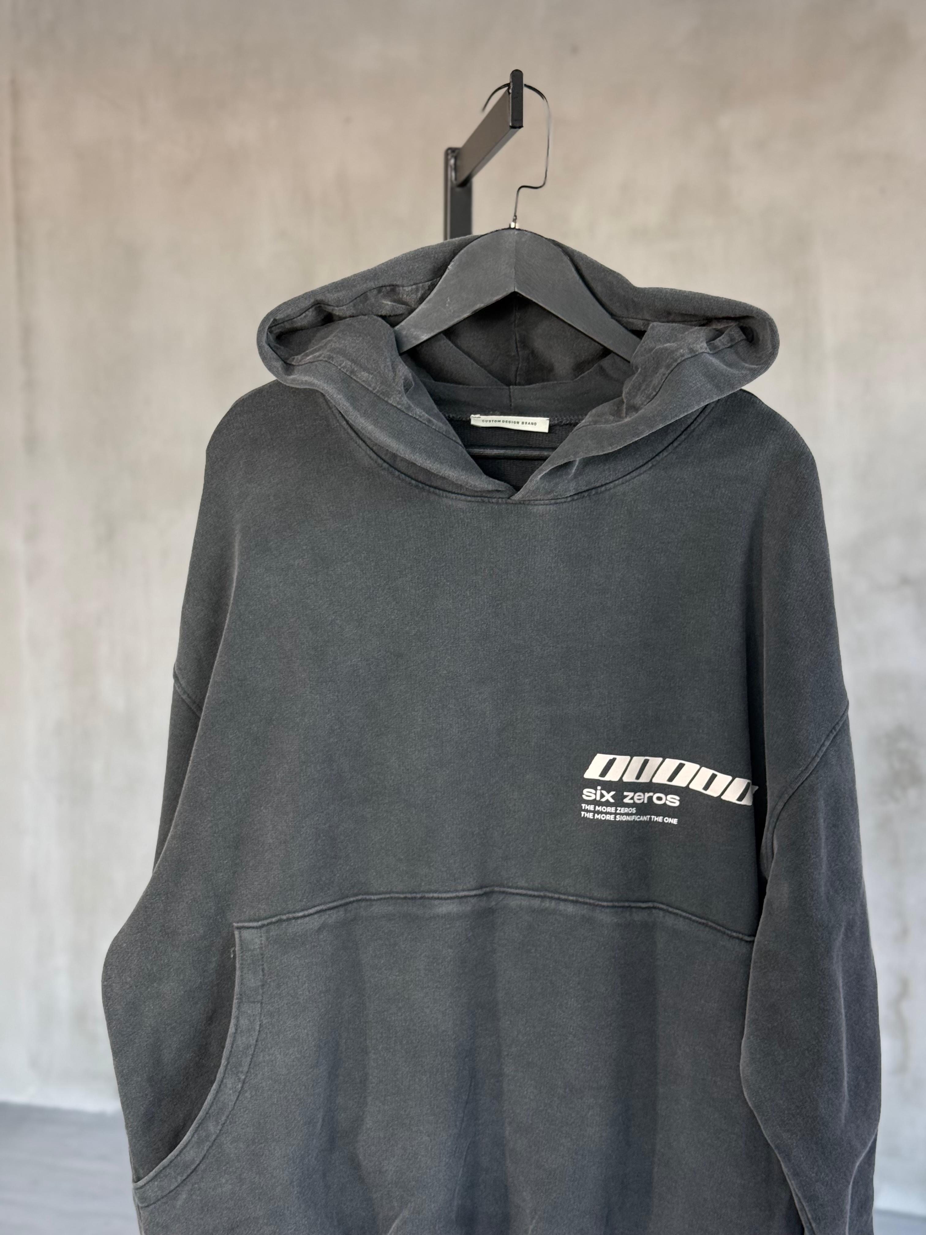 Yazı Baskılı Kapşonlu Sweat (Antrasit)