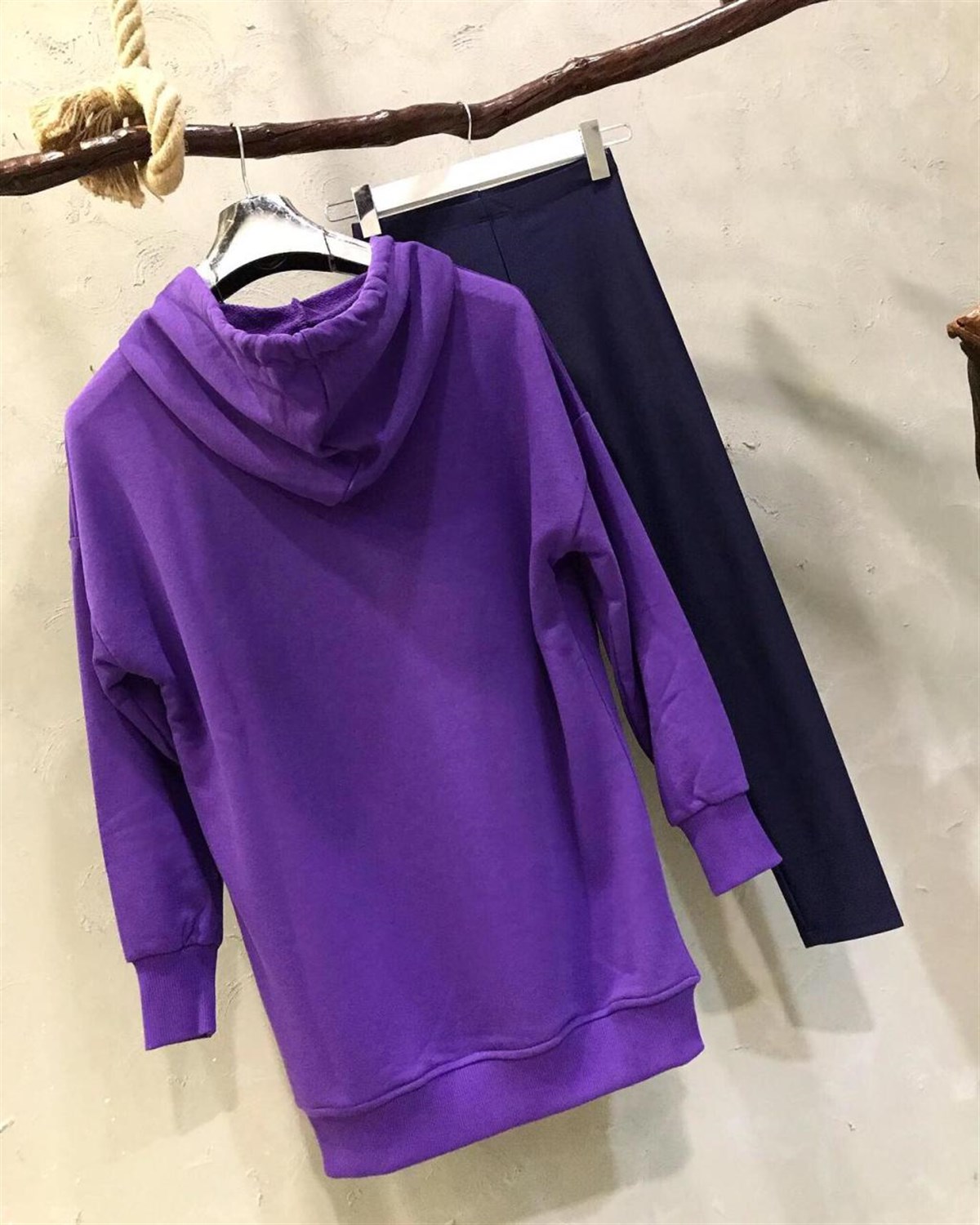 Yırtmaçlı Sweat (Mor&Siyah)