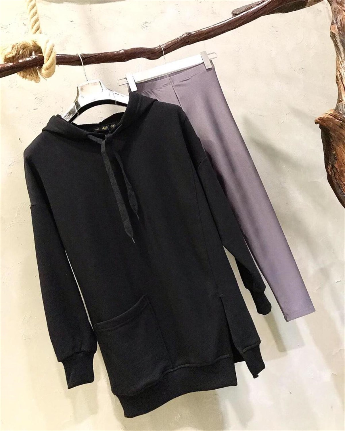 Yırtmaçlı Sweat (Mor&Siyah)