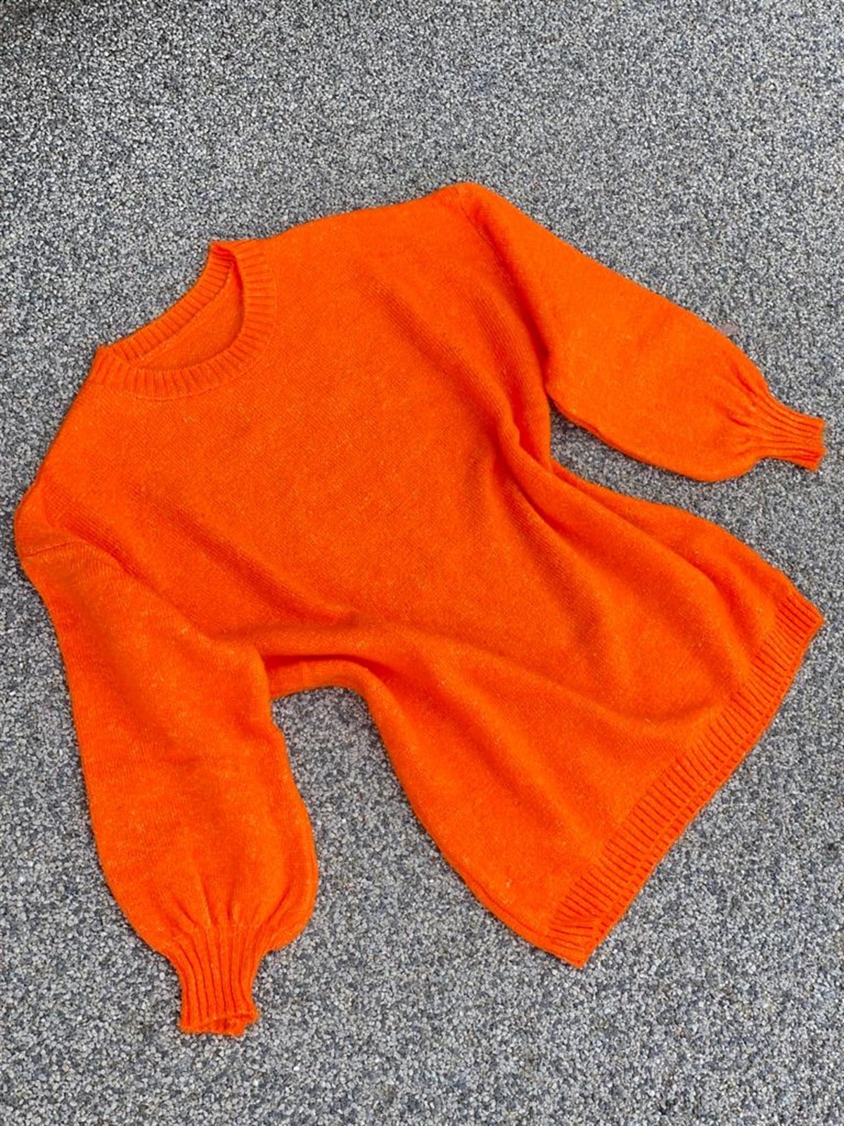 YUMOŞ ÖRGÜ KAZAK (ORANJ)