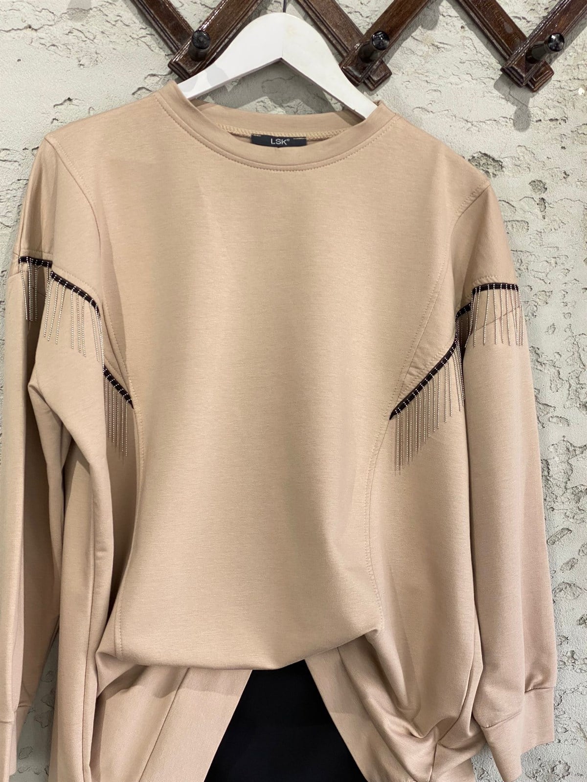 Zincirli Tunik Sweat (Bej)