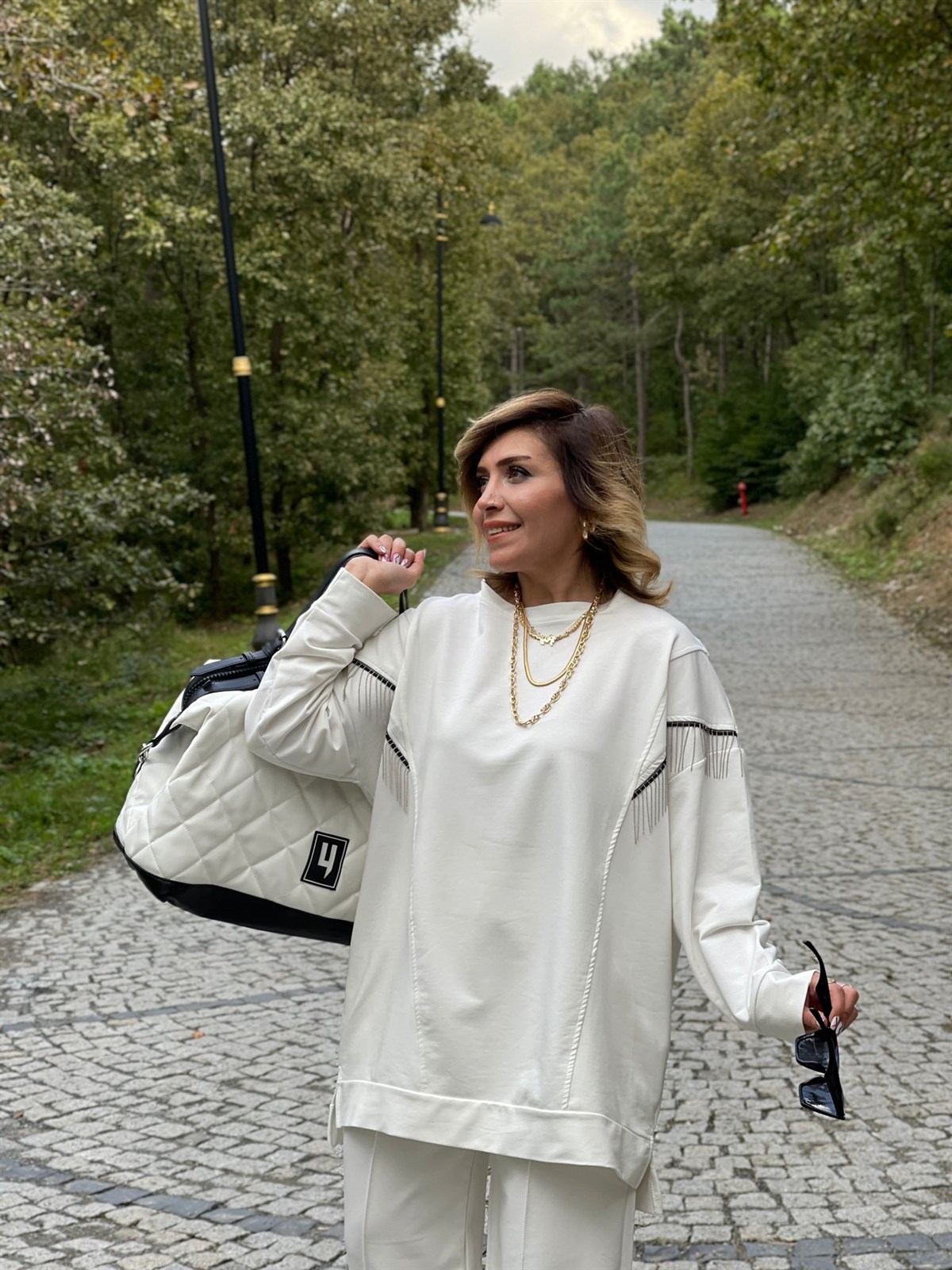 Zincirli Tunik Sweat (Ekru)